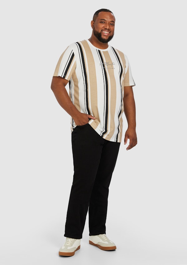 Sand Marsden Stripe Crew Tee