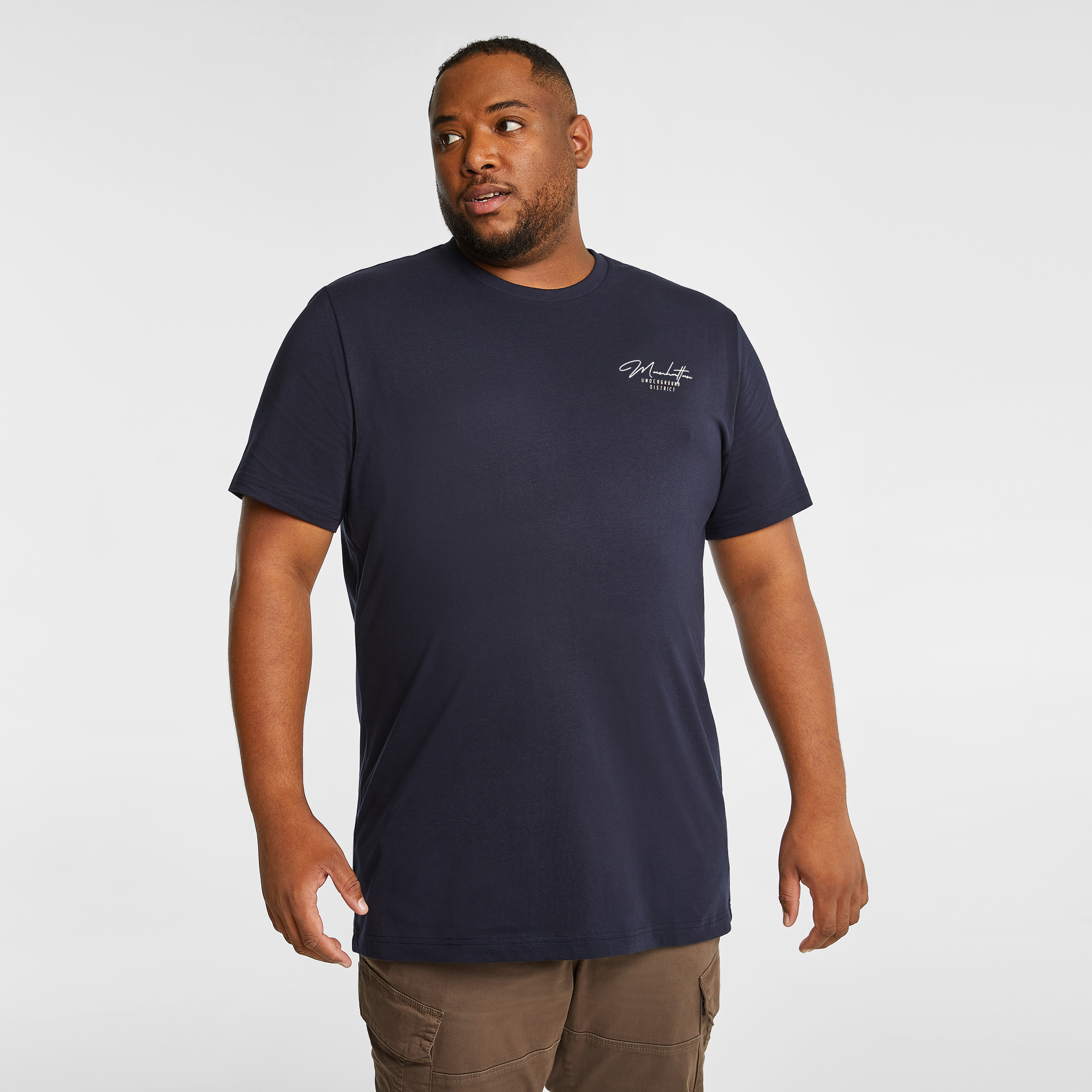 Navy Brax Longline Crew Tee