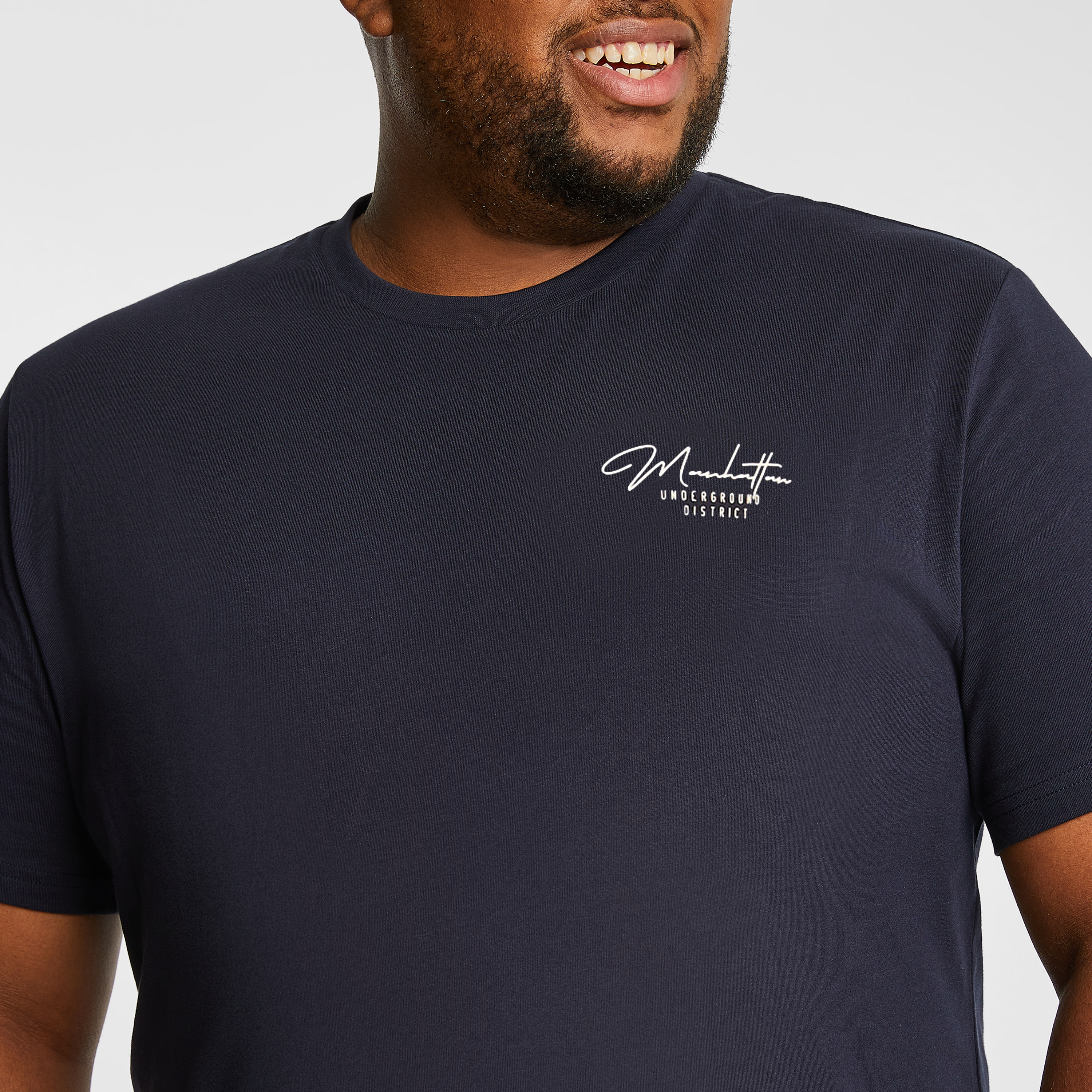 Navy Brax Longline Crew Tee