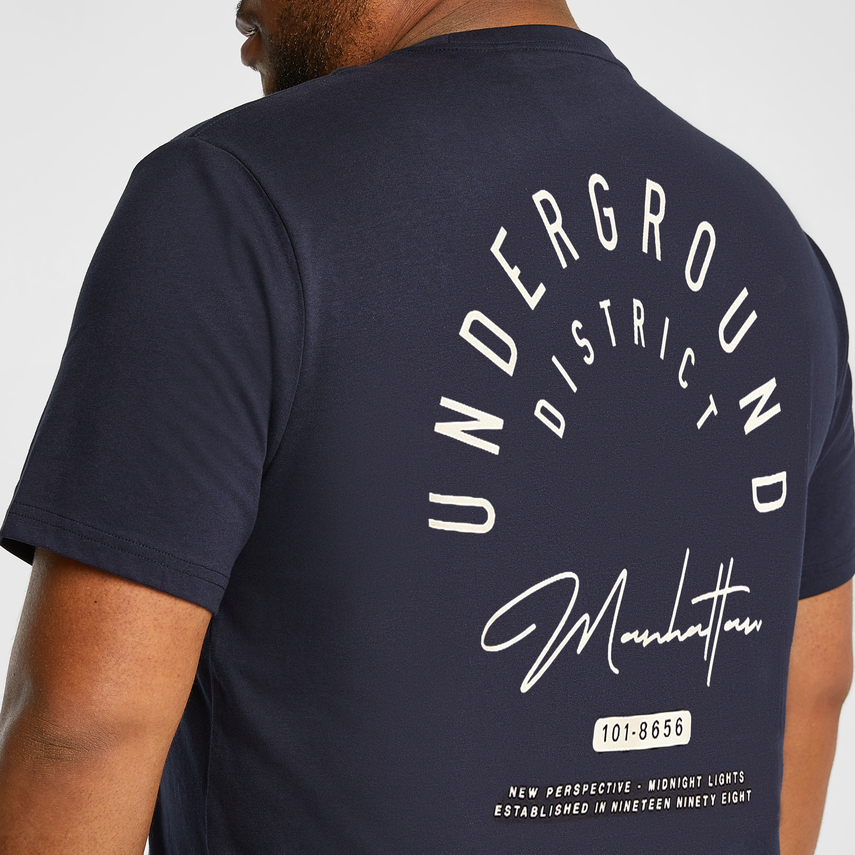 Navy Brax Longline Crew Tee