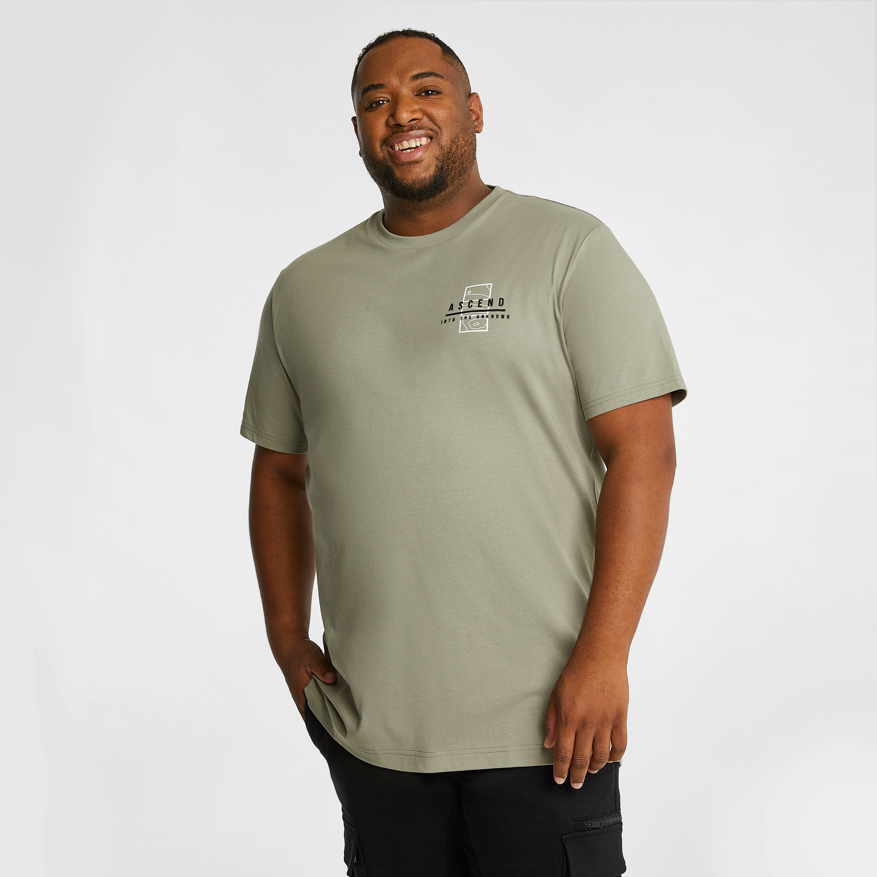 Sage Green Bryn Longline Crew Tee