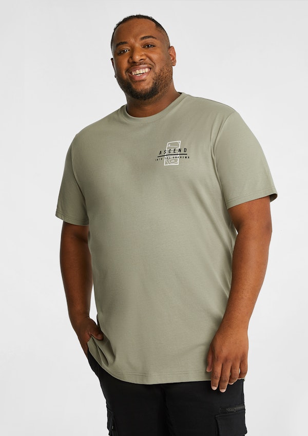 Sage Green Bryn Longline Crew Tee