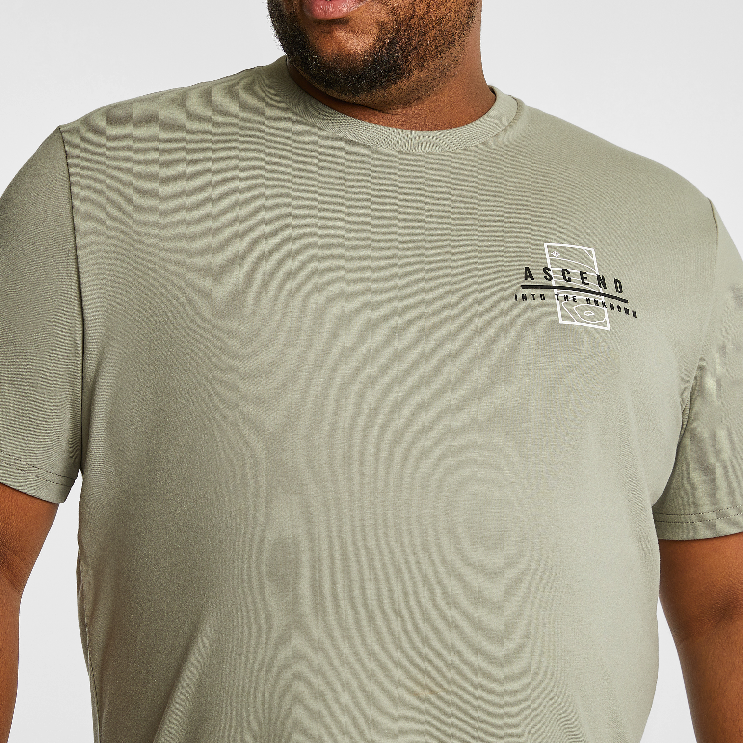 Sage Green Bryn Longline Crew Tee