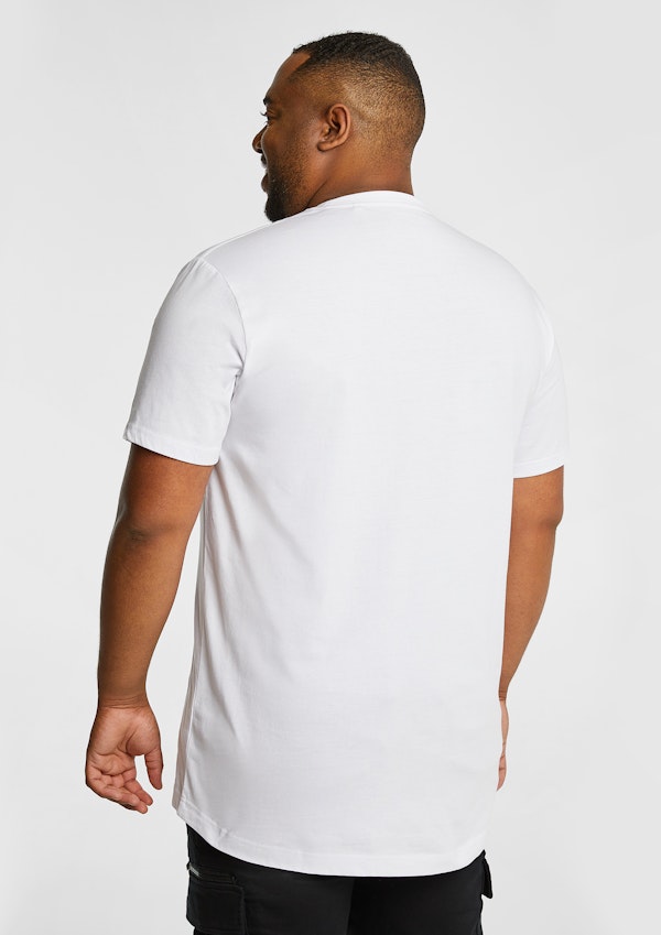 White Martino Longline Crew Tee