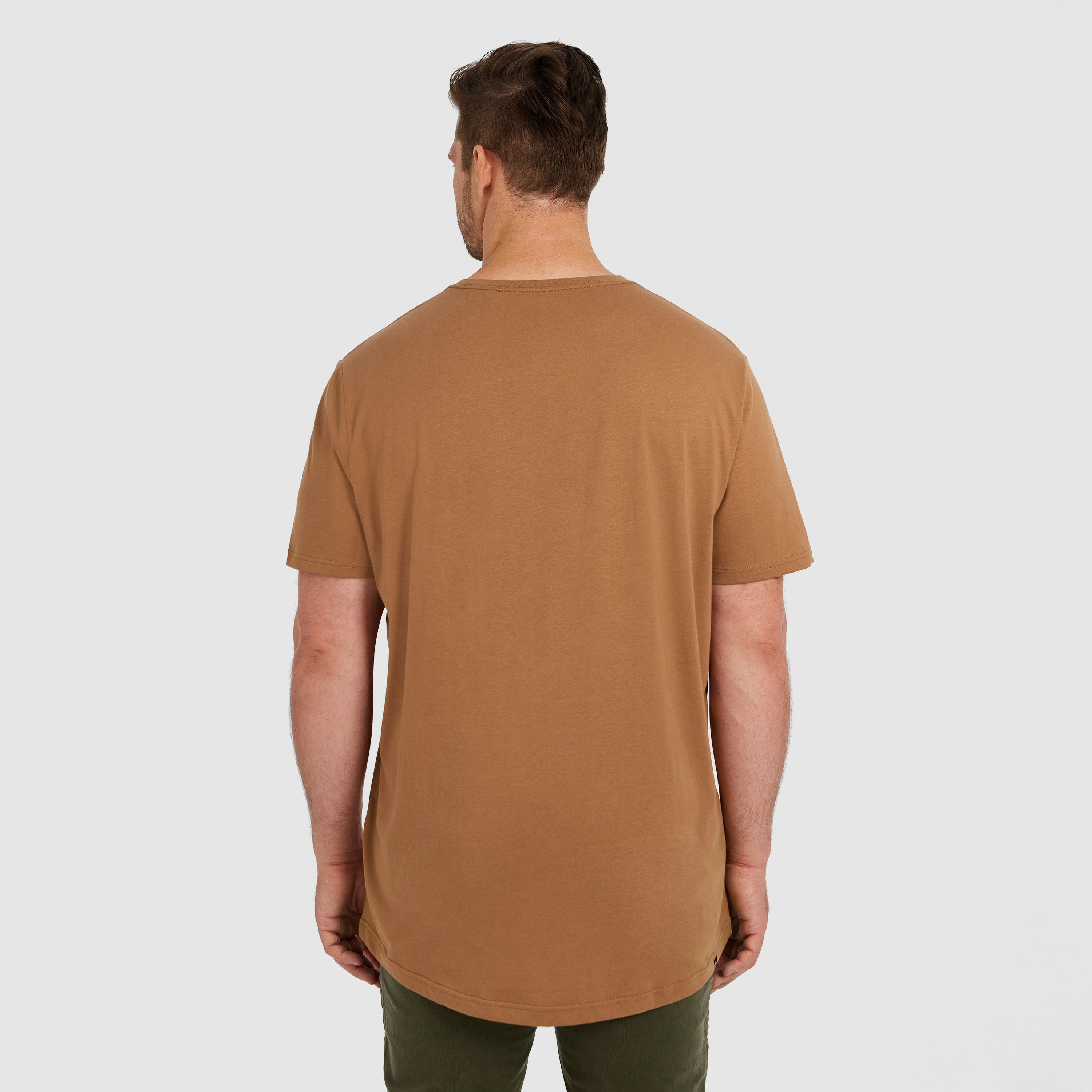Caramel Cam Longline Crew Tee