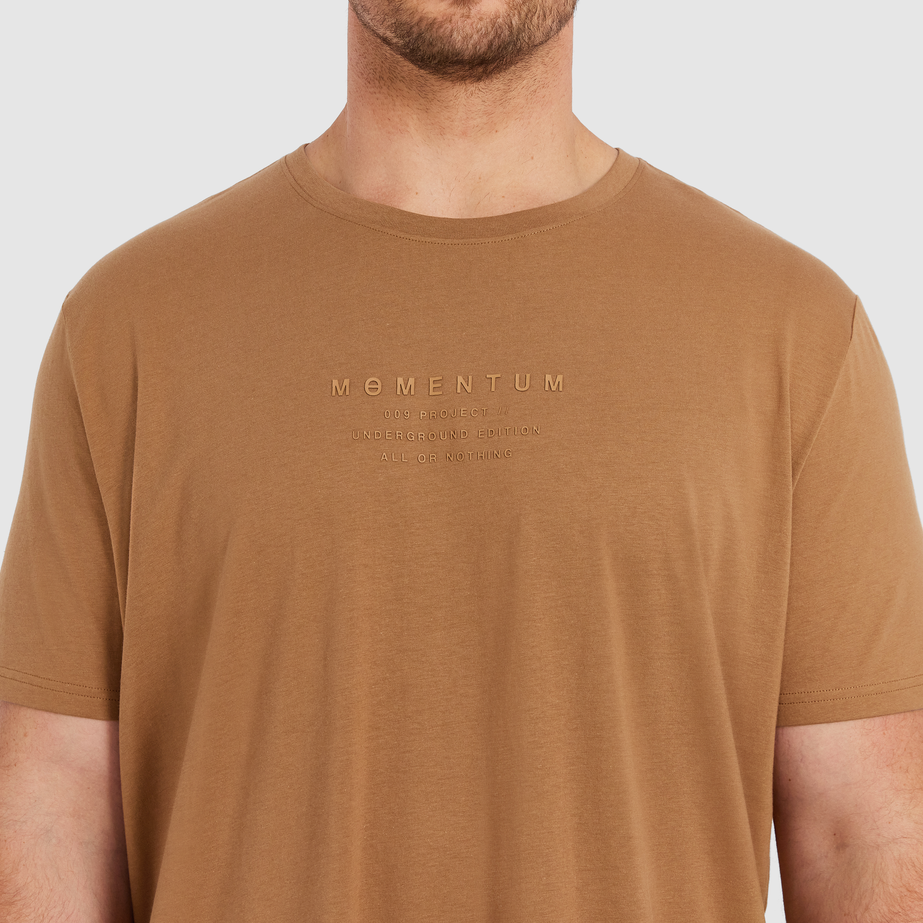 Caramel Cam Longline Crew Tee