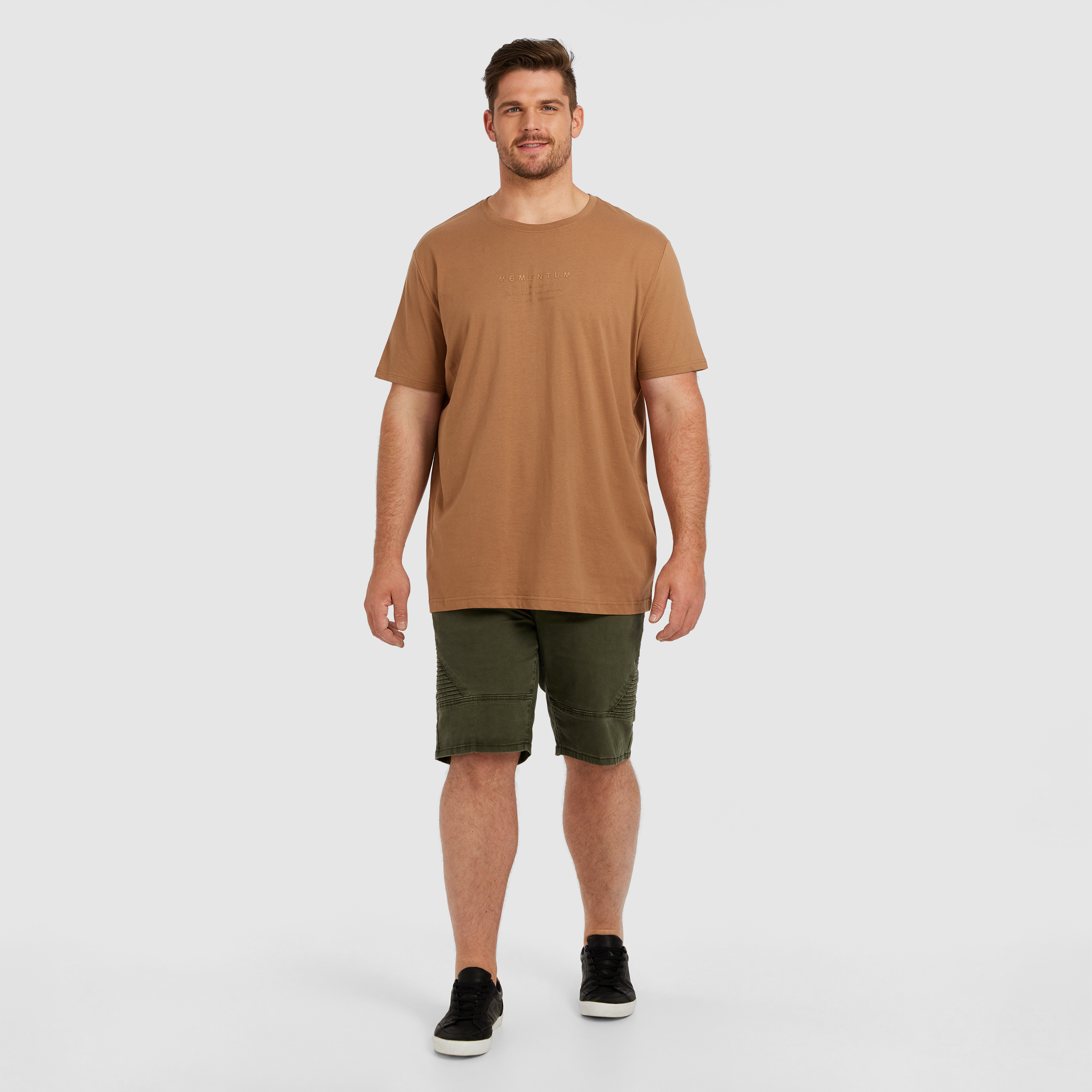 Caramel Cam Longline Crew Tee
