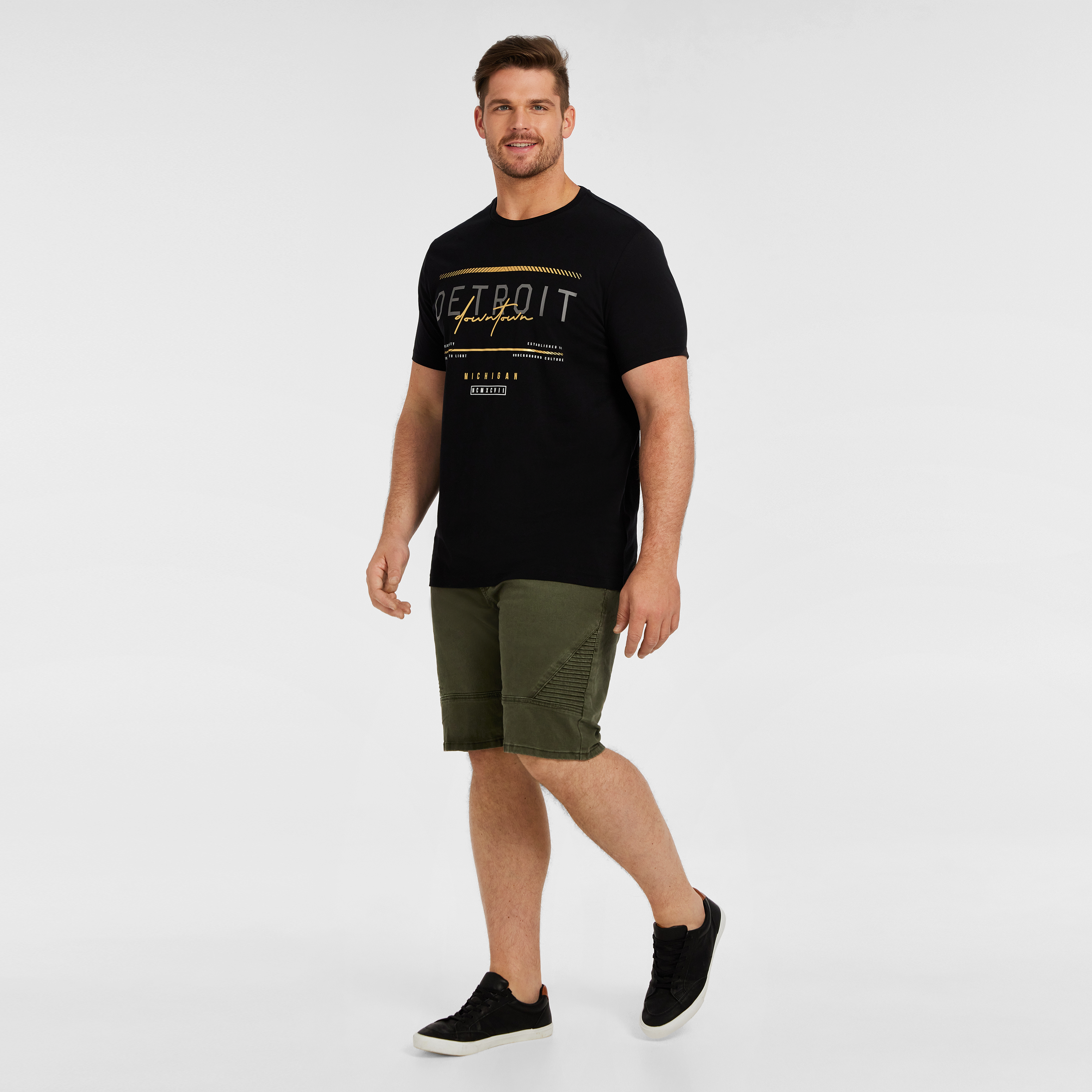 Black Noble Longline Crew Neck Tee