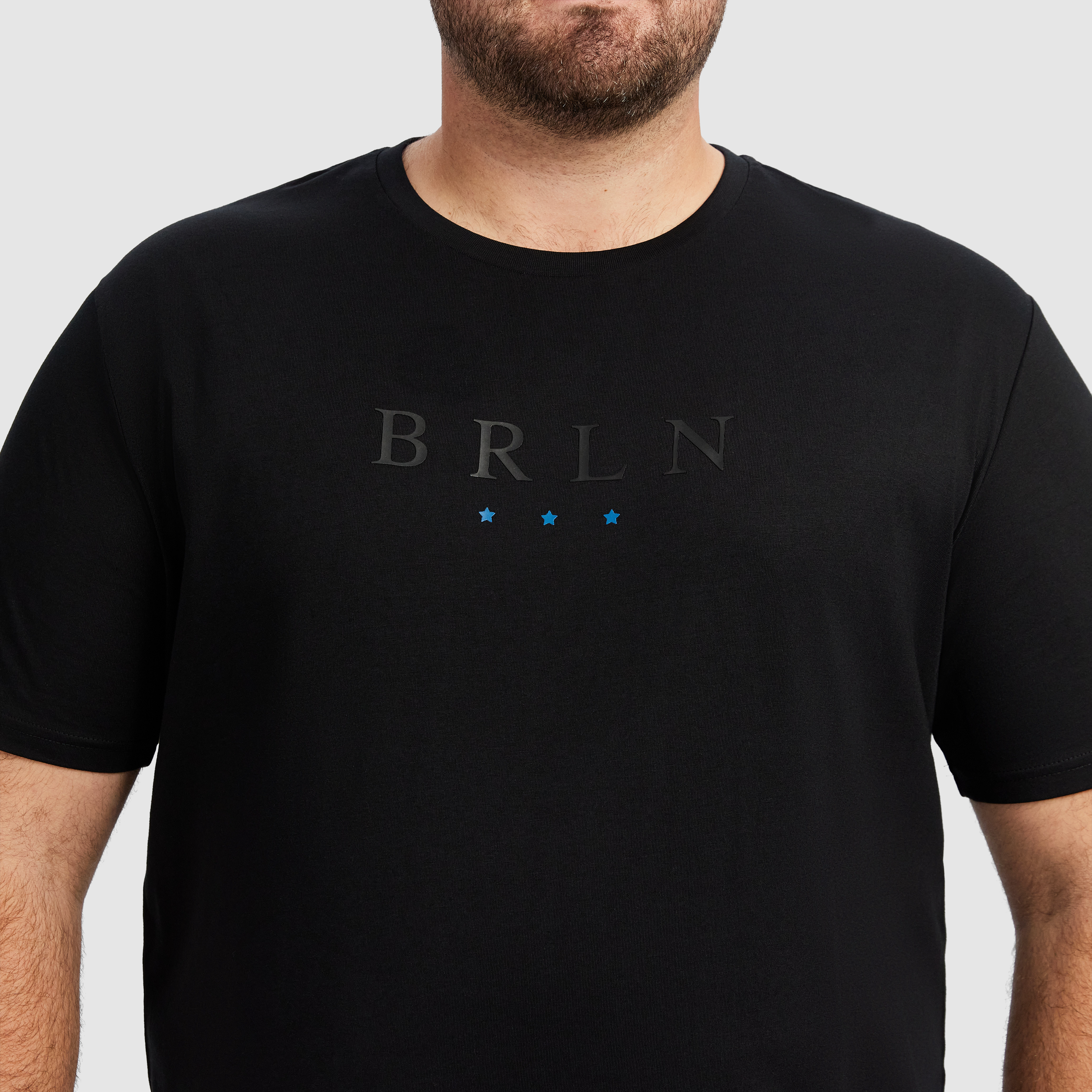 Black Iker Longline Crew Neck Tee