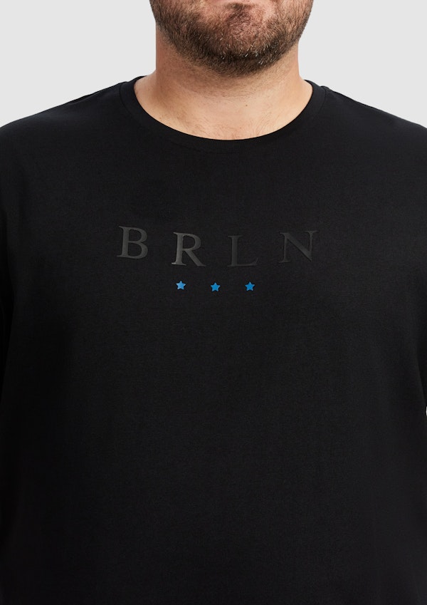 Black Iker Longline Crew Neck Tee