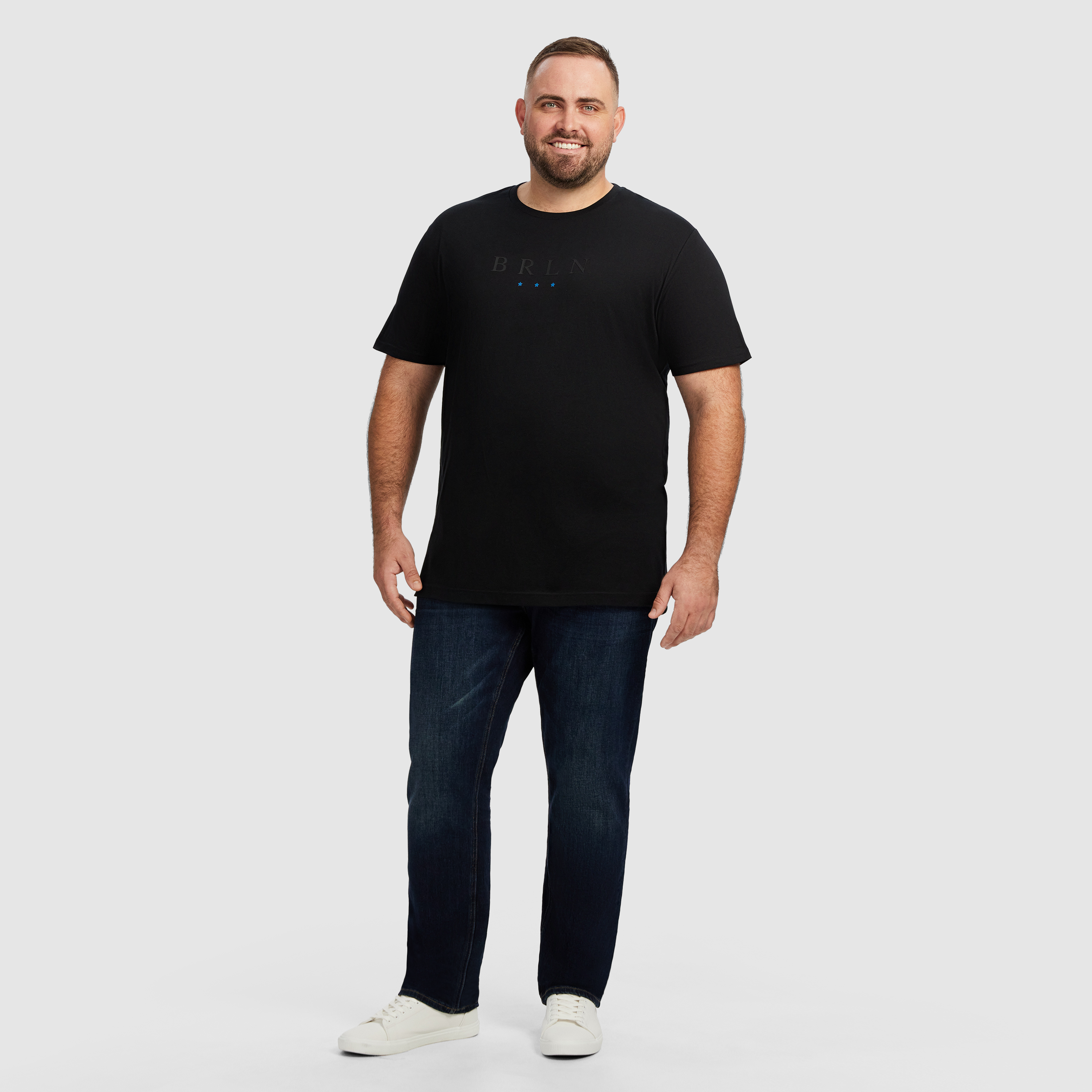 Black Iker Longline Crew Neck Tee