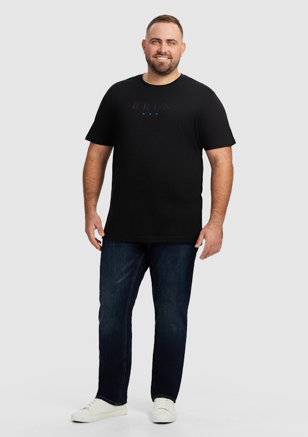 Black Iker Longline Crew Neck Tee