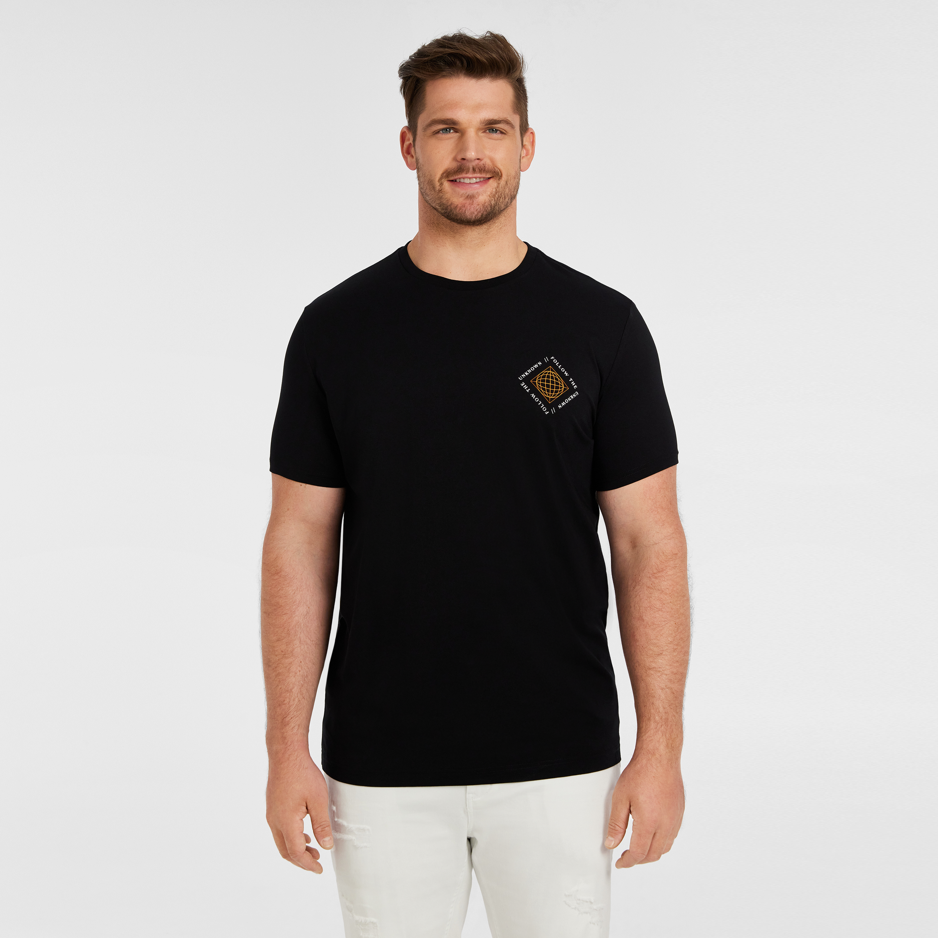 Black Putney Longline Crew Neck Tee