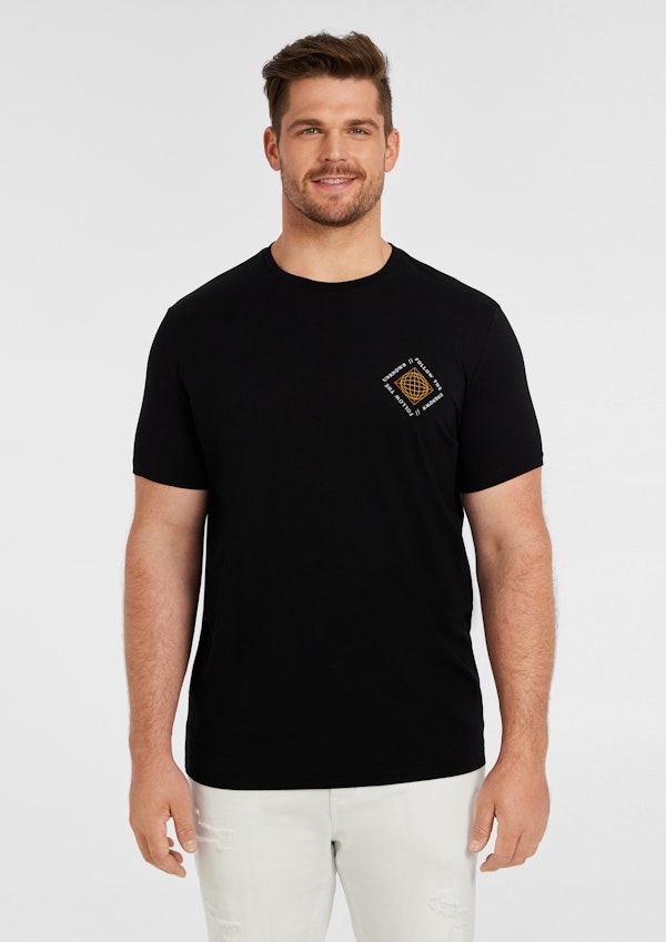 Black Putney Longline Crew Neck Tee