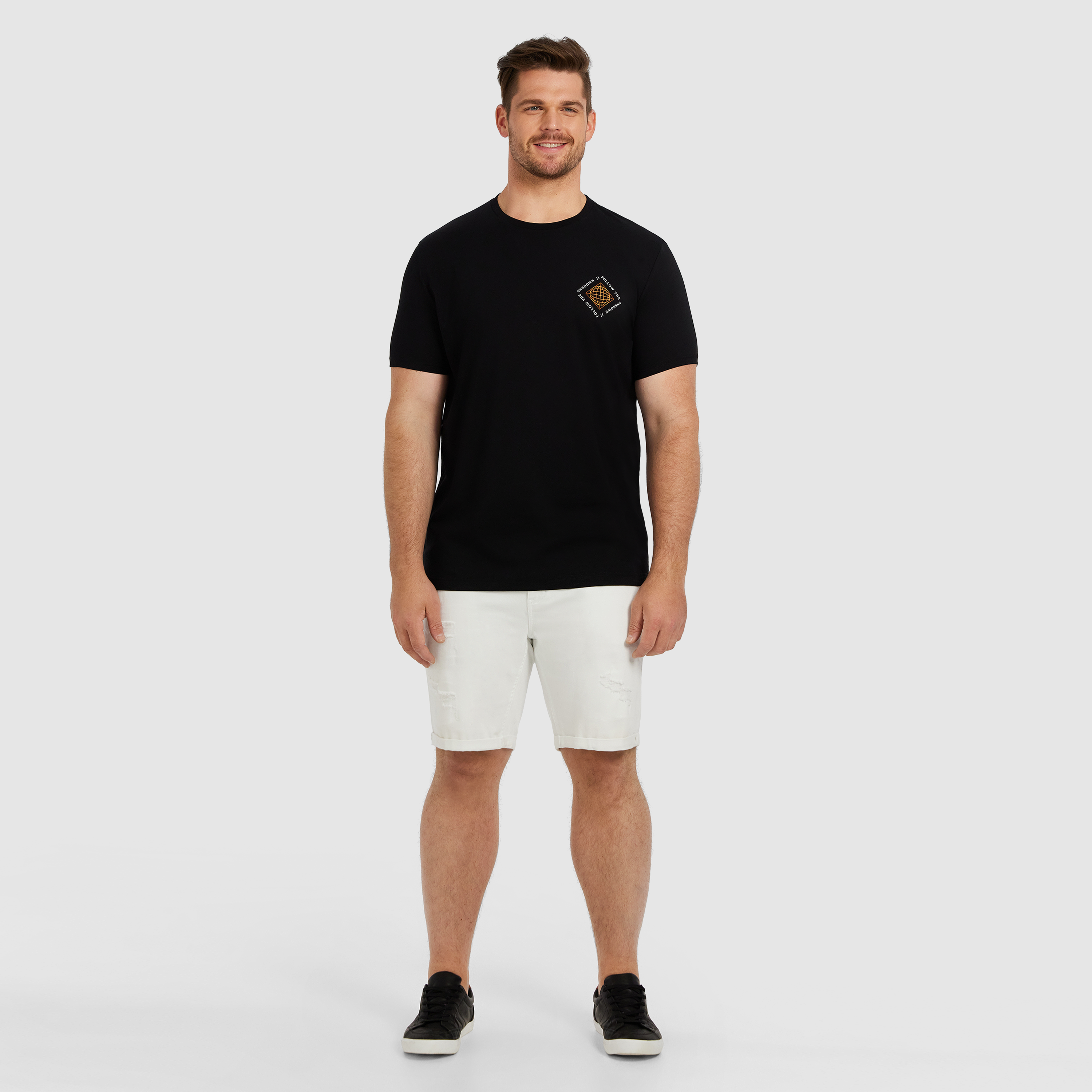 Black Putney Longline Crew Neck Tee