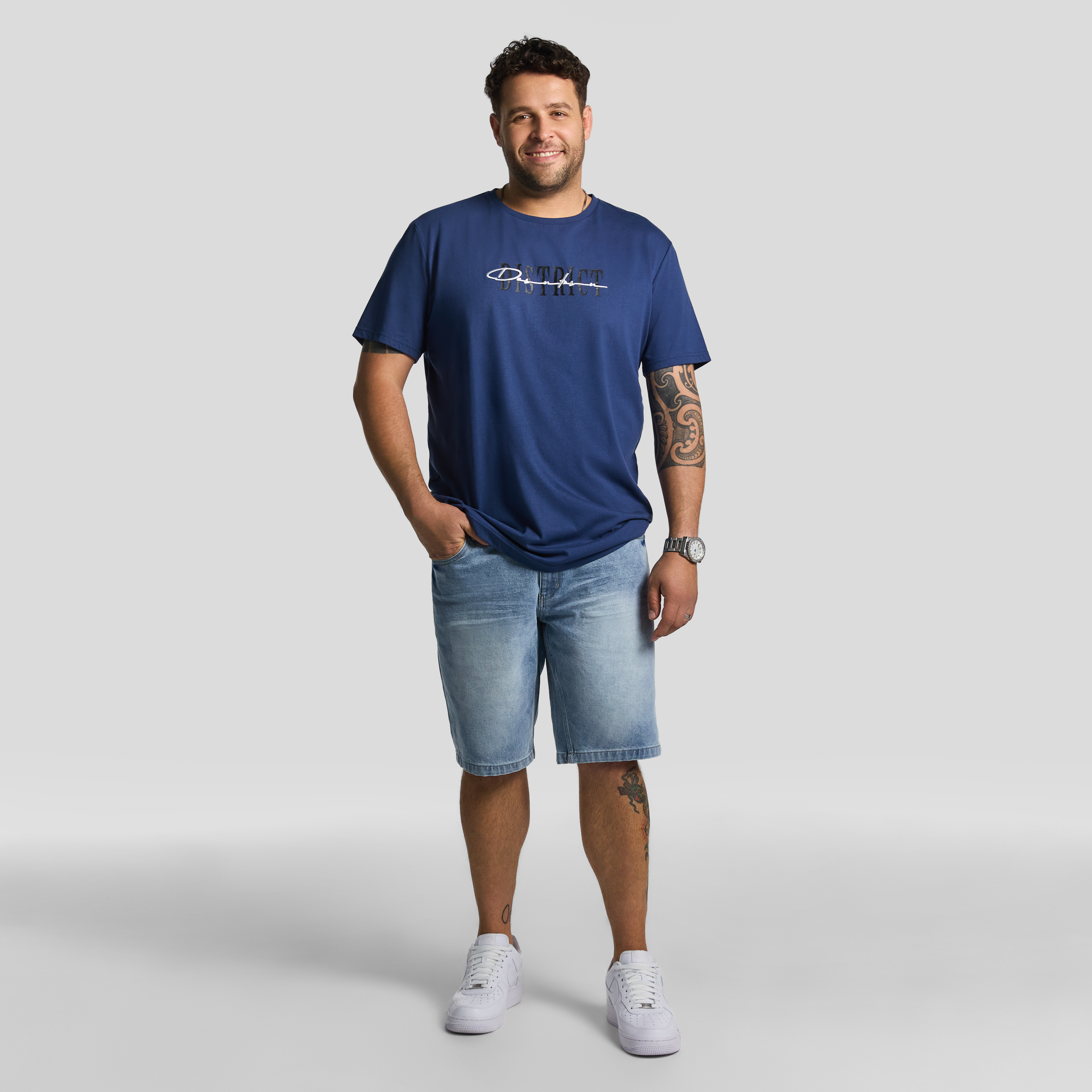 Blue Deacon Longline Crew Neck Tee