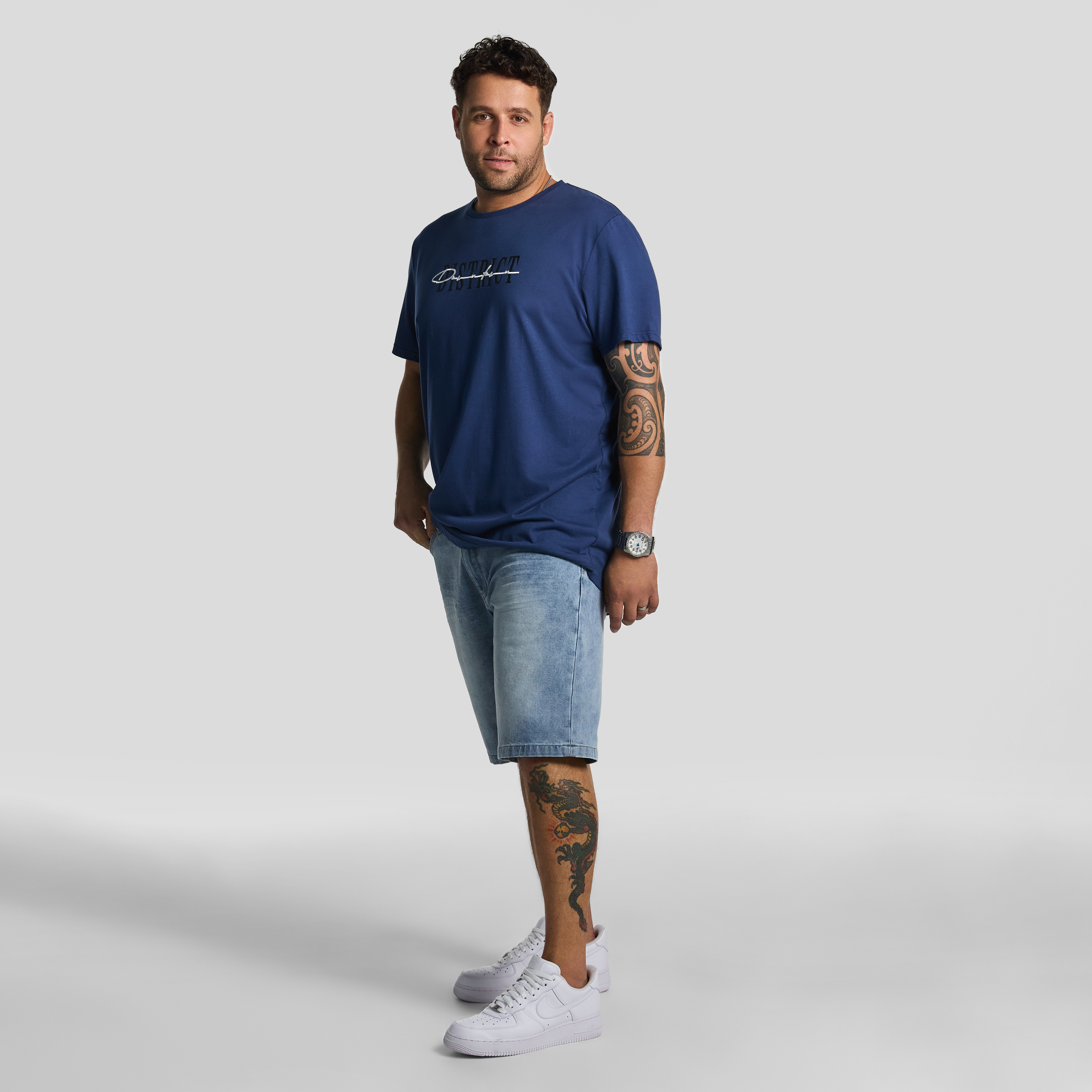 Blue Deacon Longline Crew Neck Tee