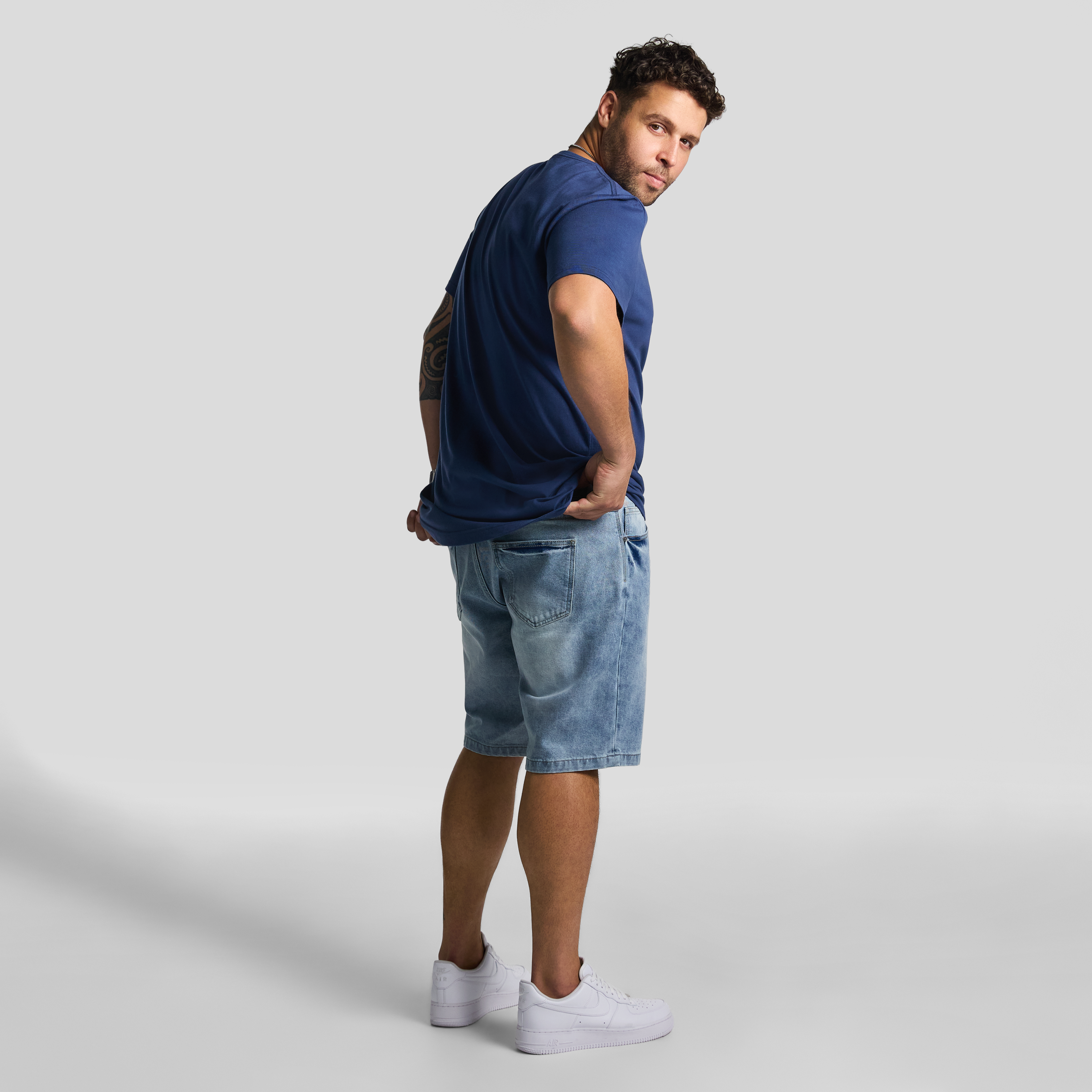 Blue Deacon Longline Crew Neck Tee