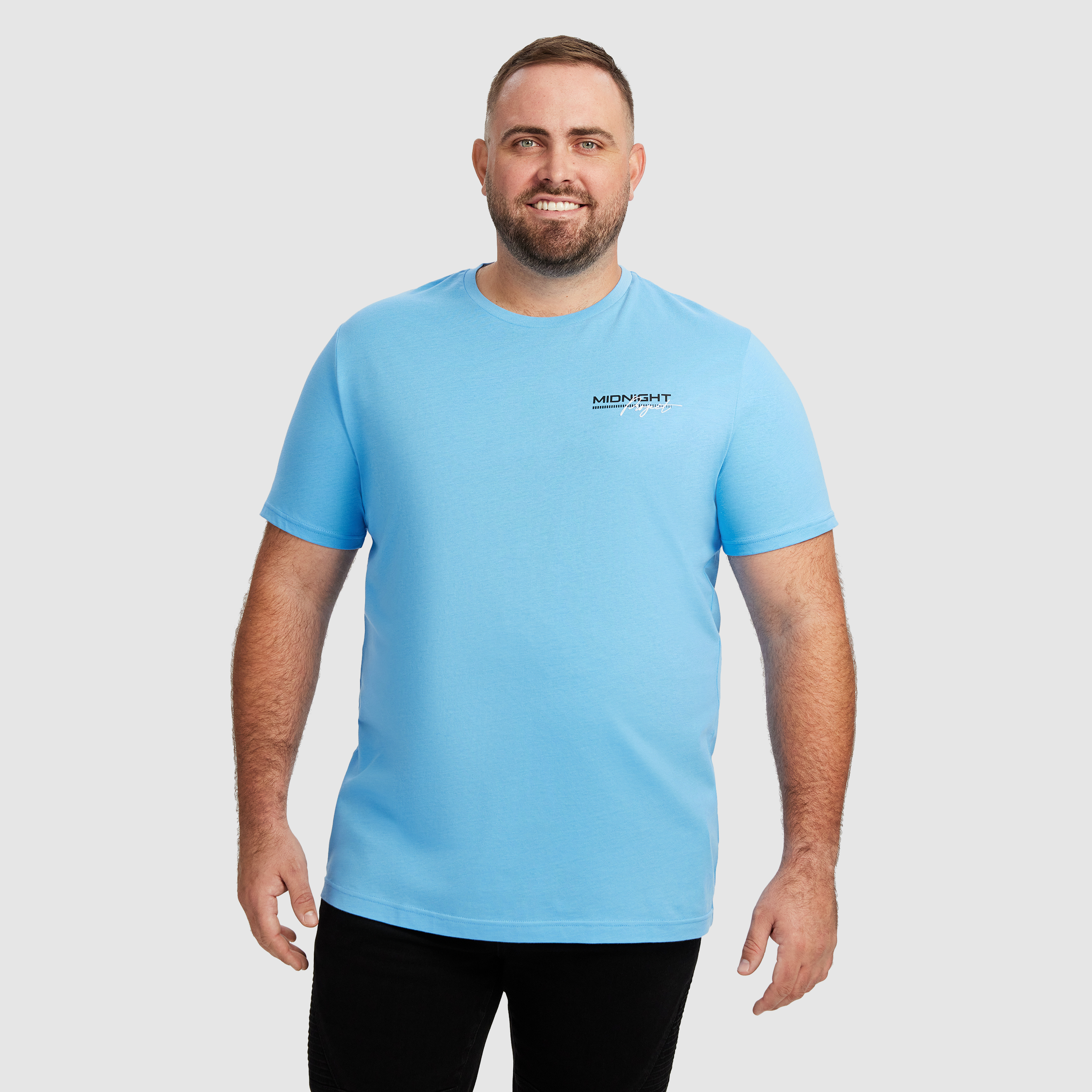 Blue Northam Longline Crew Neck Tee