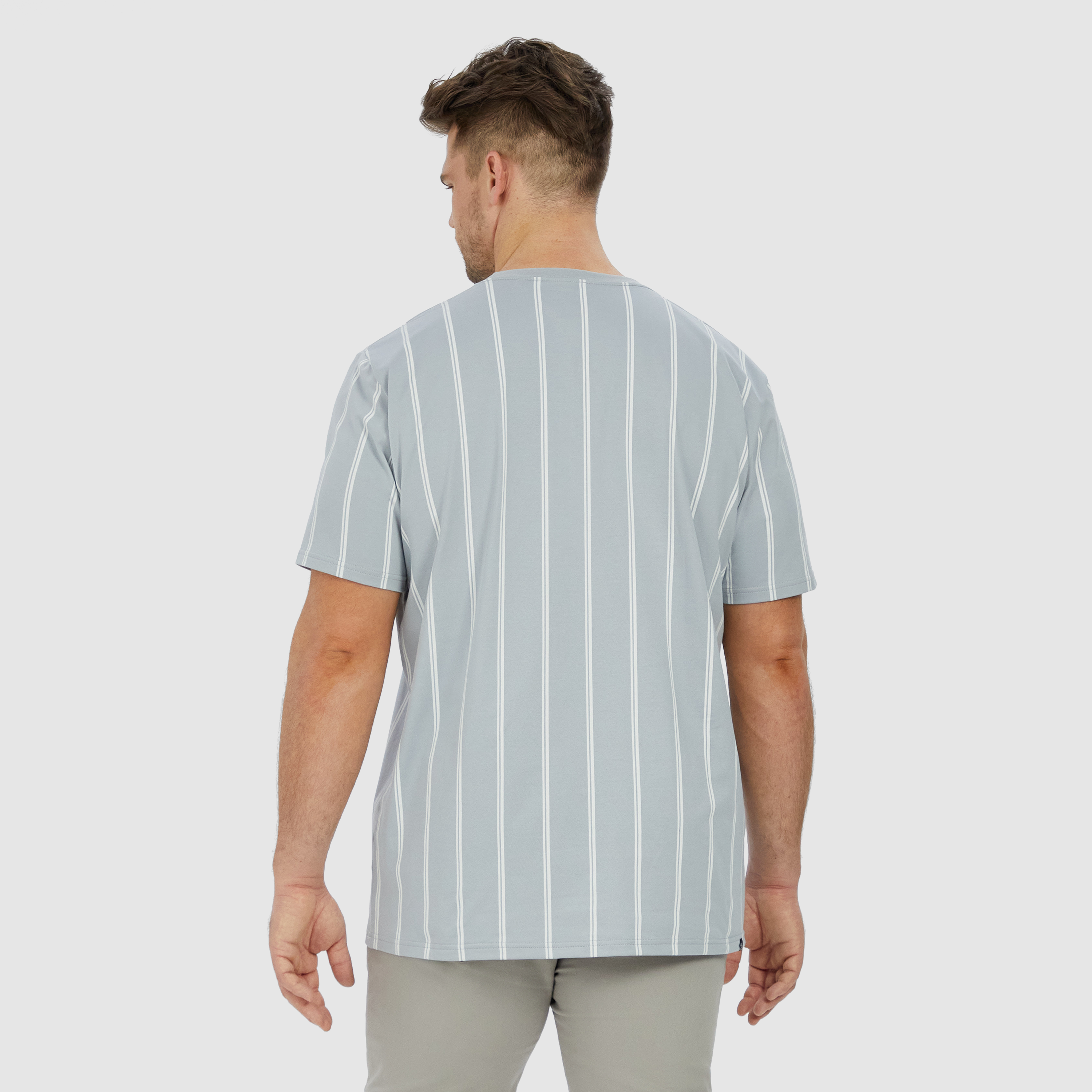 Light Blue Drake Stripe Crew Tee