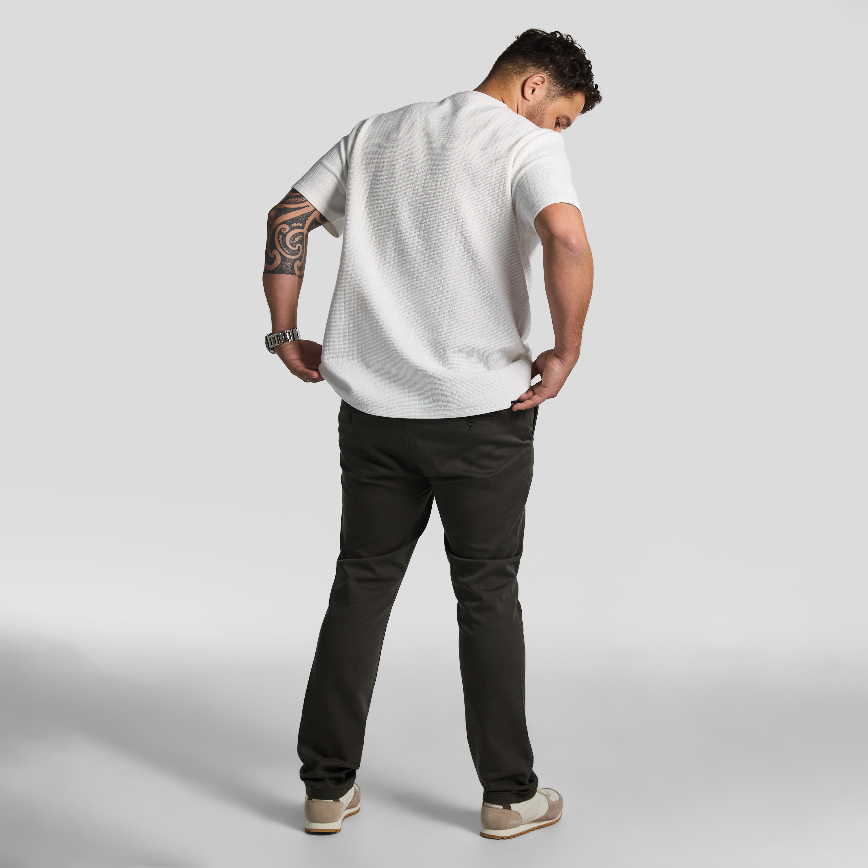 White Hardy Textured Crew Neck Tee