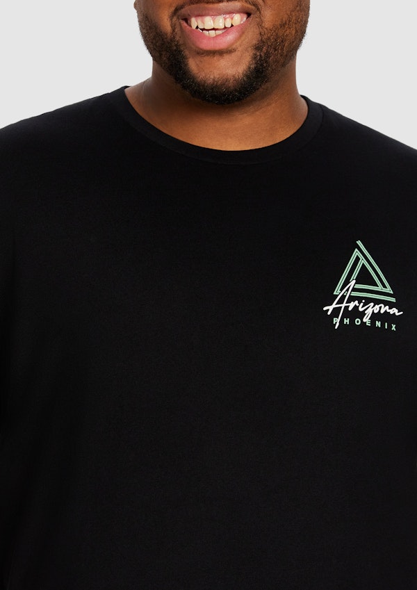 Black Jagger Longline Crew Neck Tee