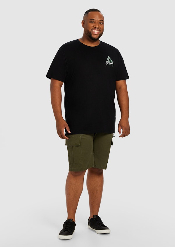 Black Jagger Longline Crew Neck Tee