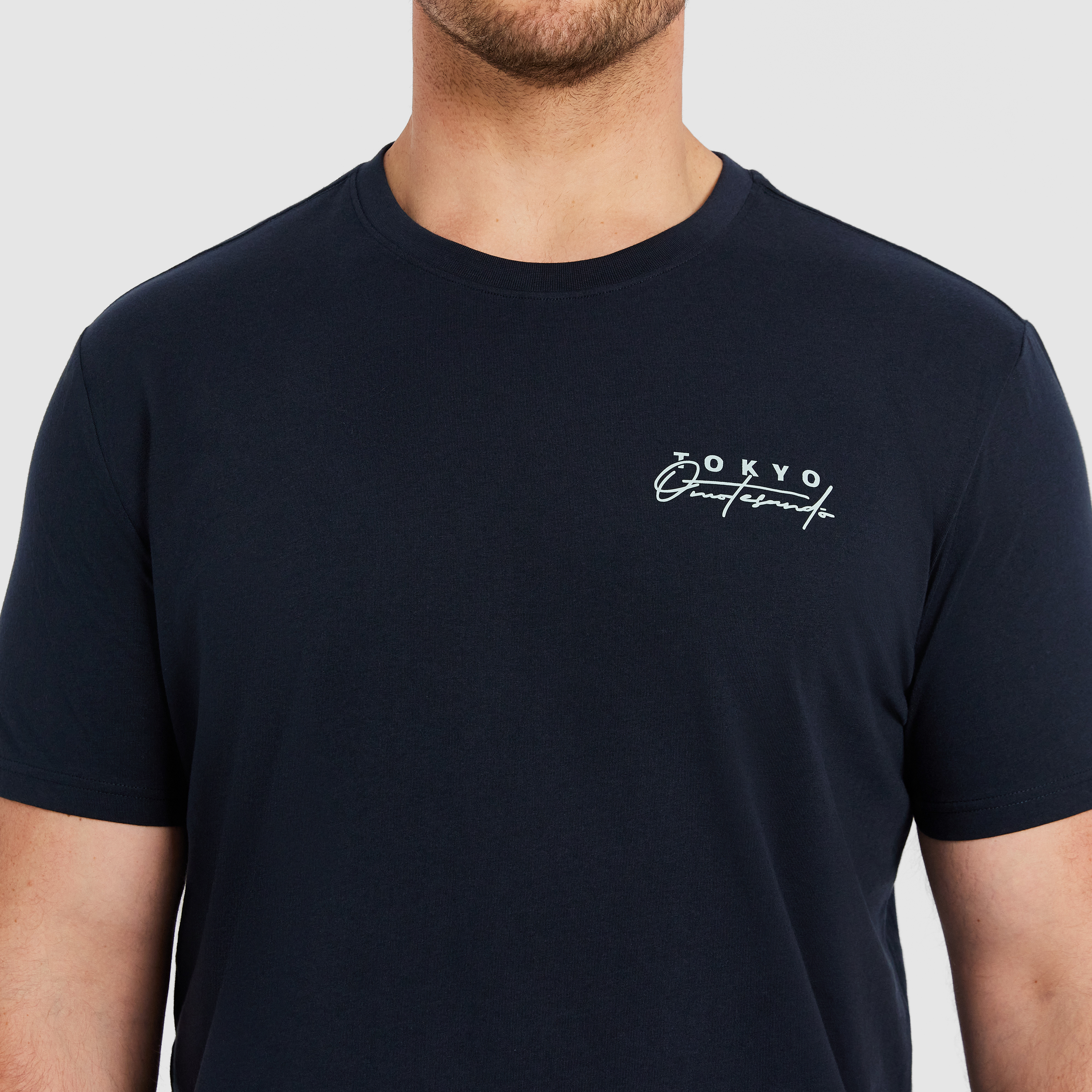Navy Seattle Longline Crew Tee