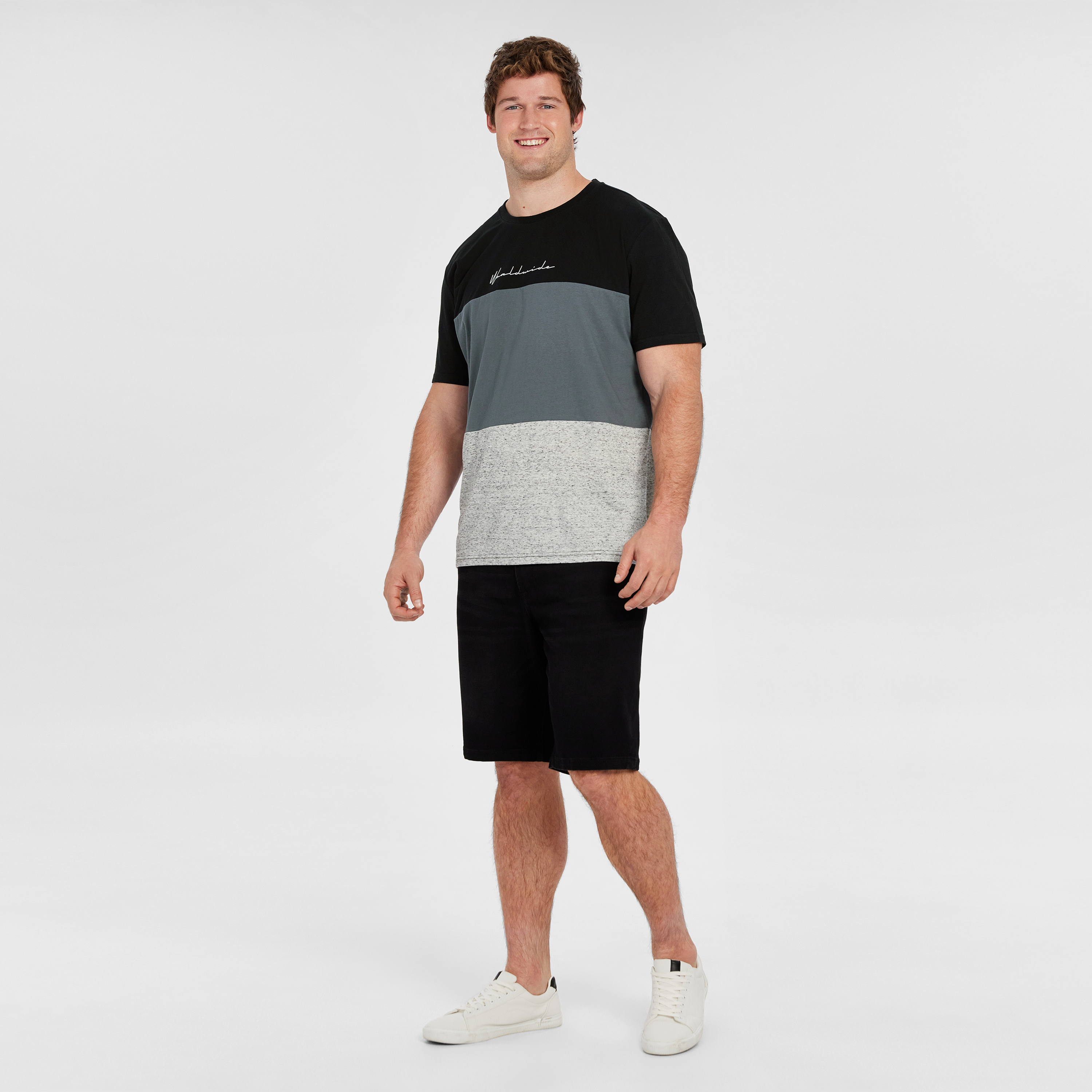 Black Rupert Spliced Crew Tee