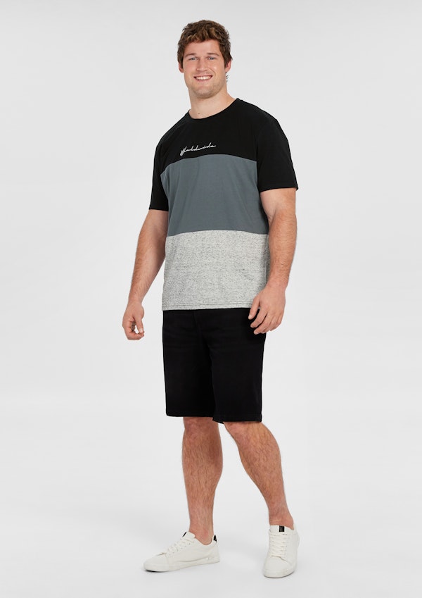 Black Rupert Spliced Crew Tee