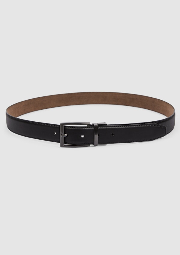 Black Brown Yarrow Reversible Belt