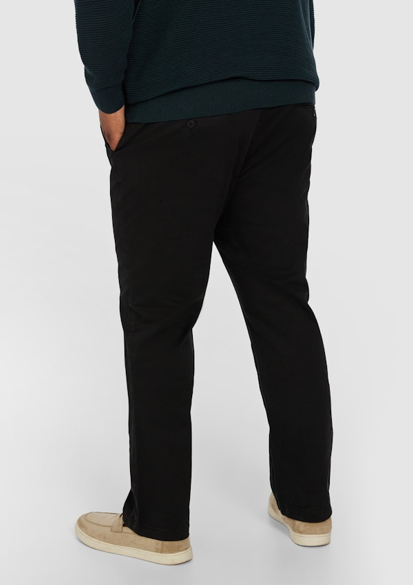Black Hastings Elastic Back Waist Chino