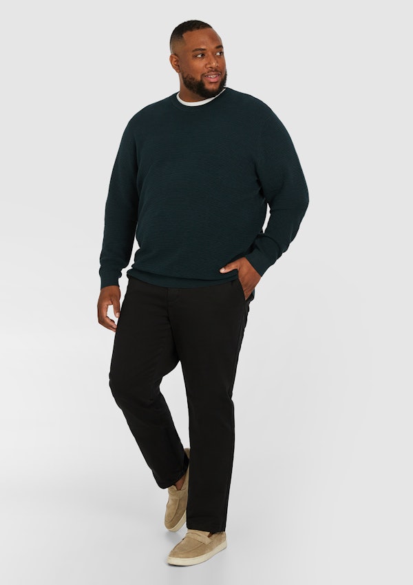 Black Hastings Elastic Back Waist Chino