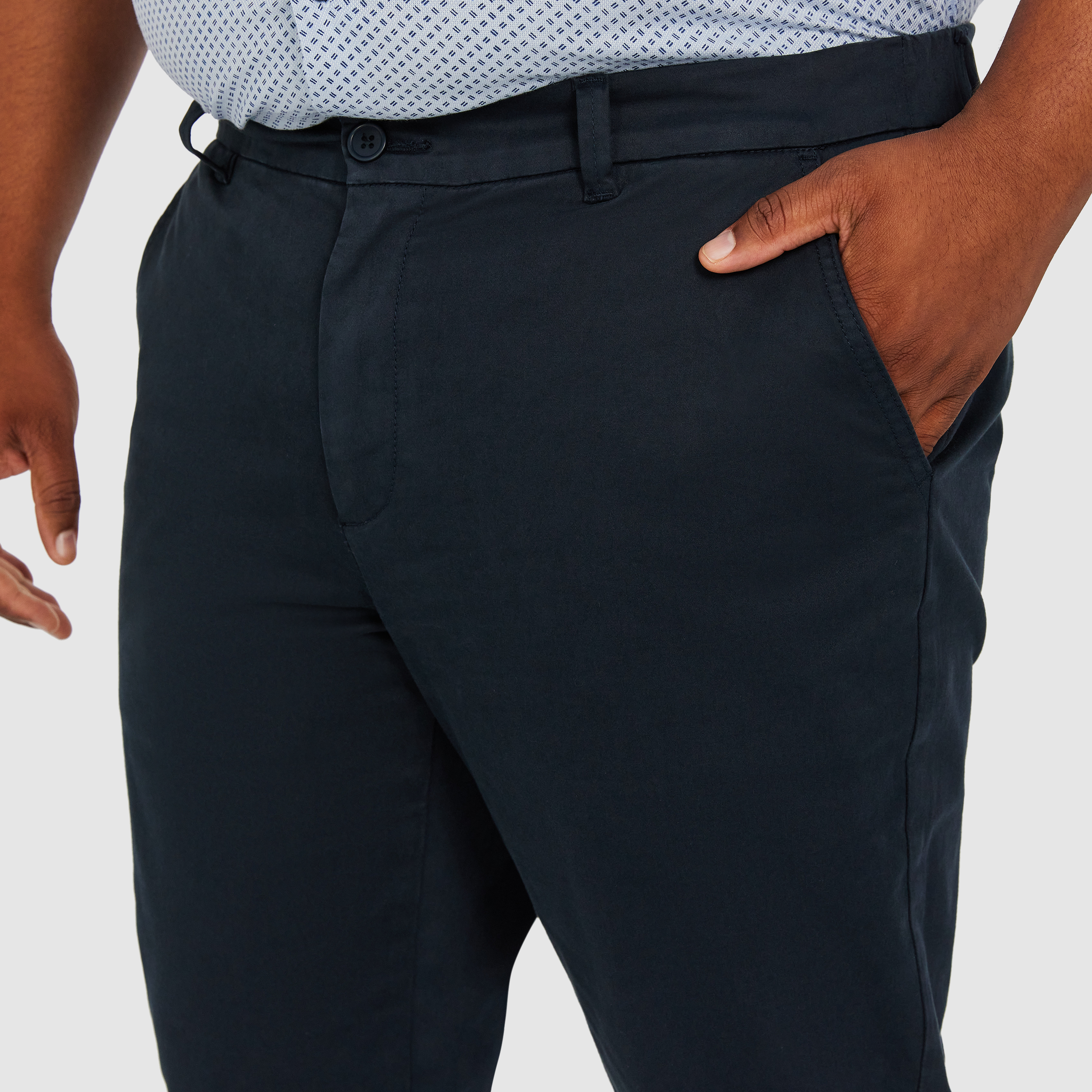 Navy Hastings Elastic Back Waist Chino