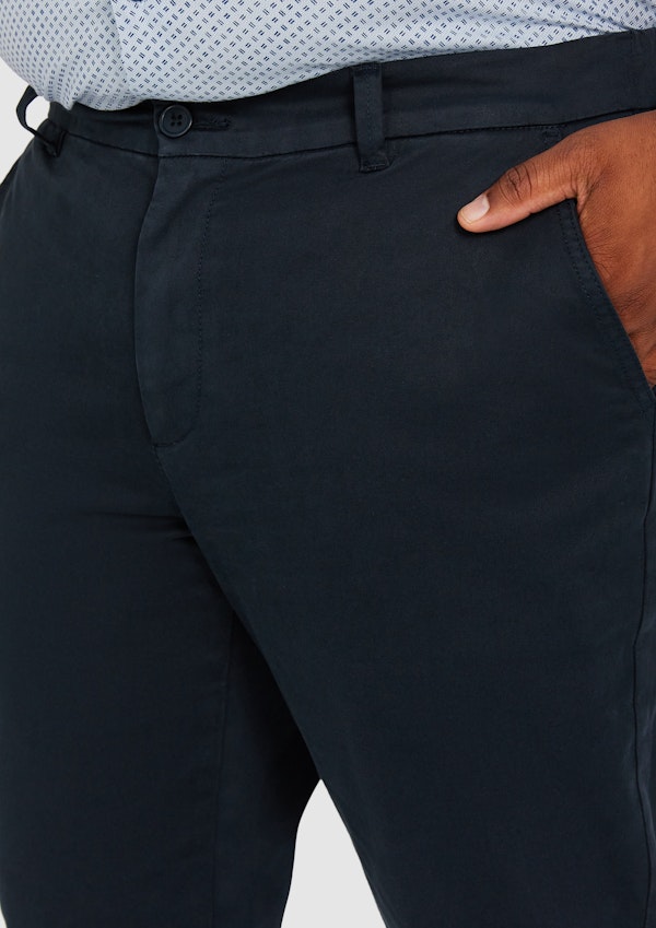 Navy Hastings Elastic Back Waist Chino