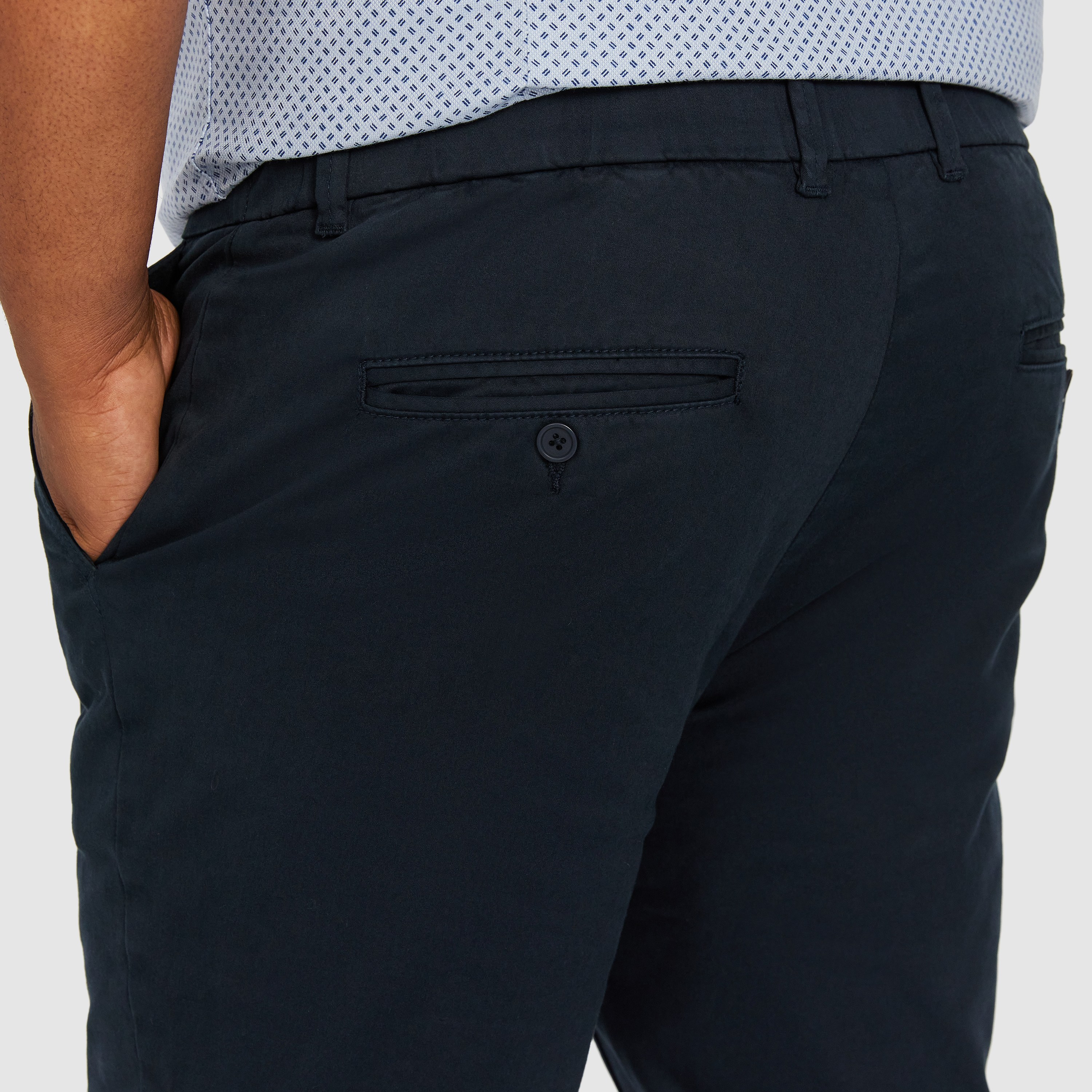 Navy Hastings Elastic Back Waist Chino