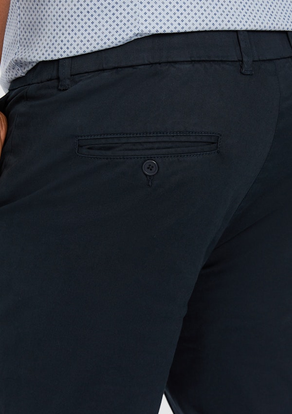 Navy Hastings Elastic Back Waist Chino
