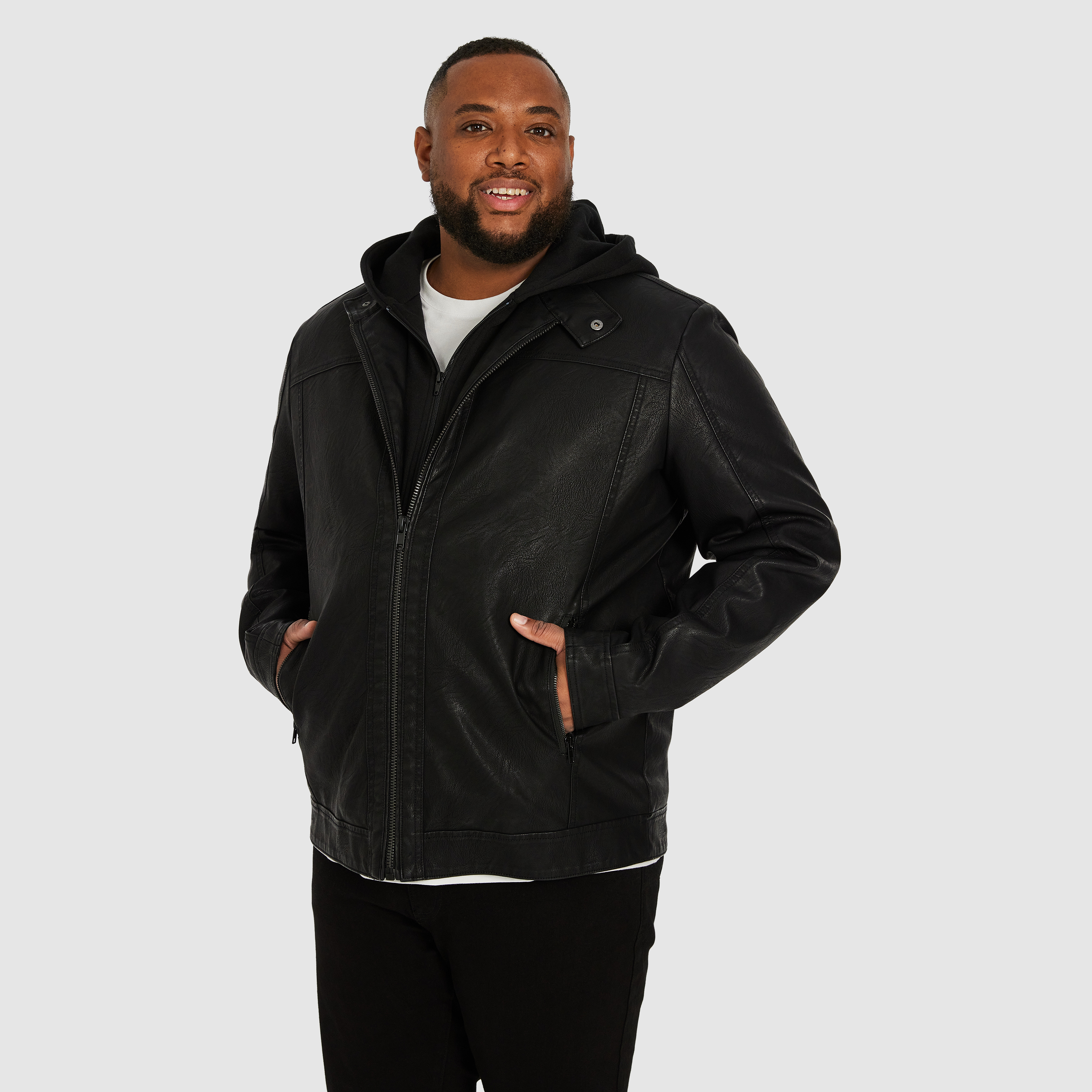 Black Otis Faux Leather Jacket | AXL+CO