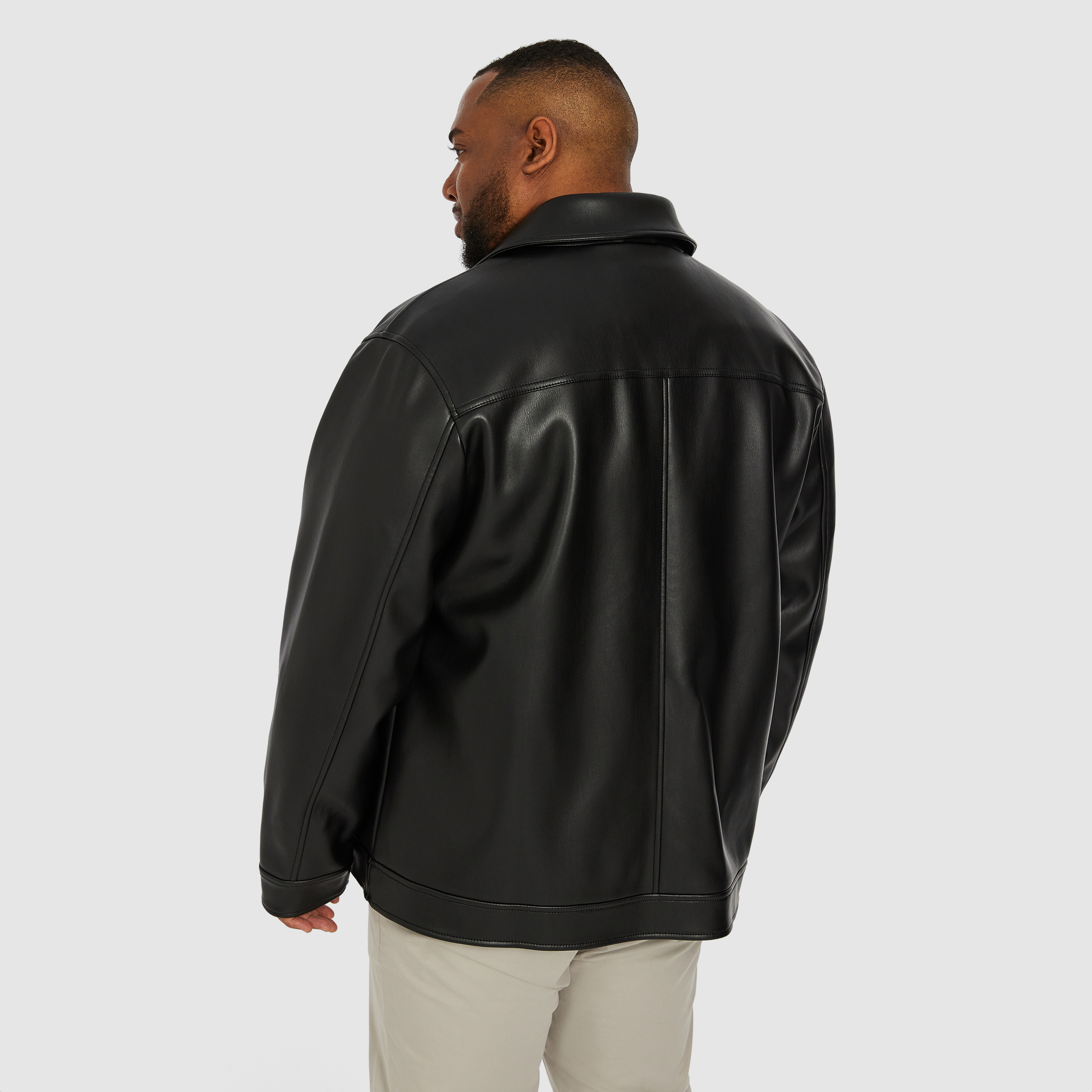 Black Wyman Faux Leather Jacket