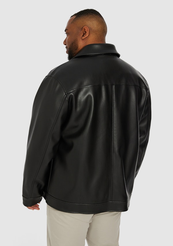 Black Wyman Faux Leather Jacket