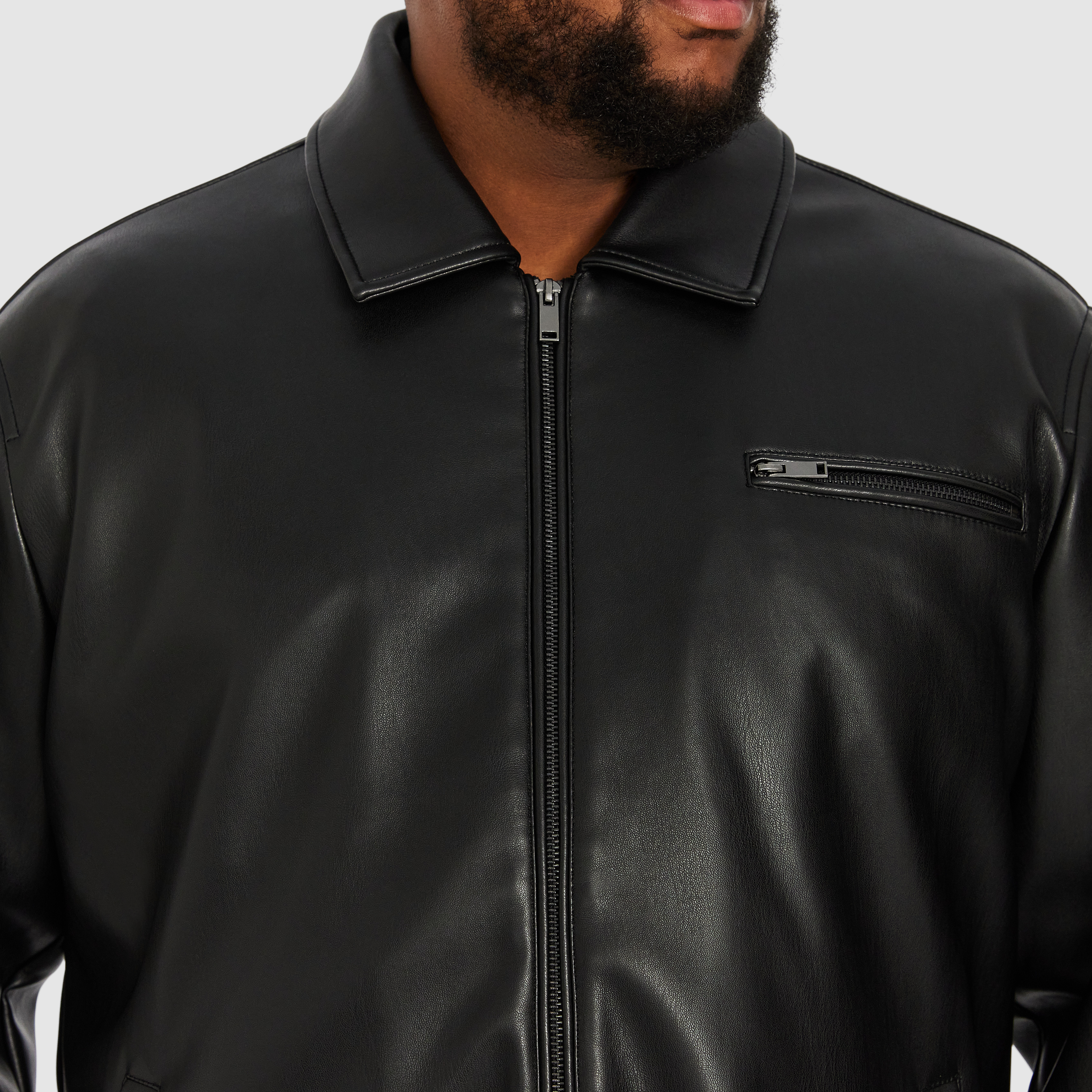 Black Wyman Faux Leather Jacket