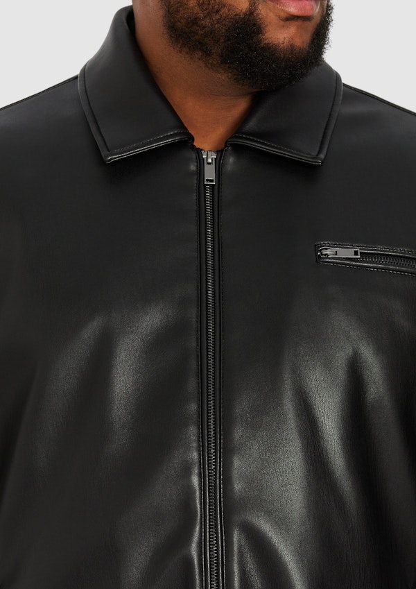 Black Wyman Faux Leather Jacket