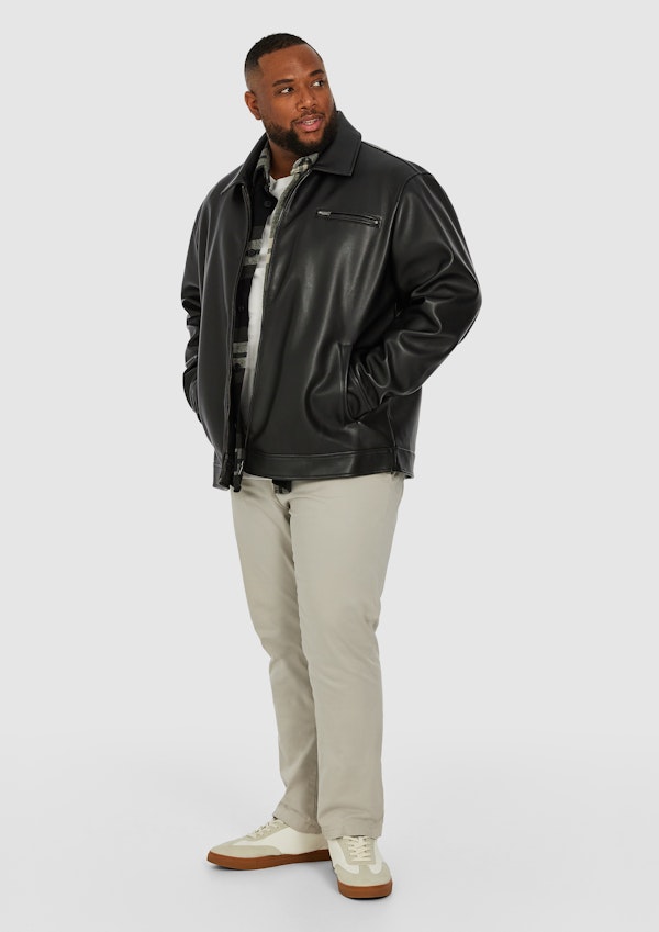 Black Wyman Faux Leather Jacket