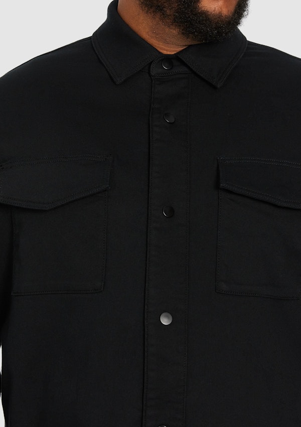 Black Leader Stretch Overshirt