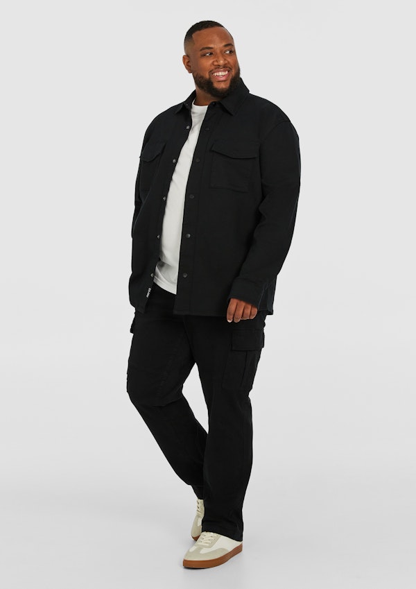 Black Leader Stretch Overshirt