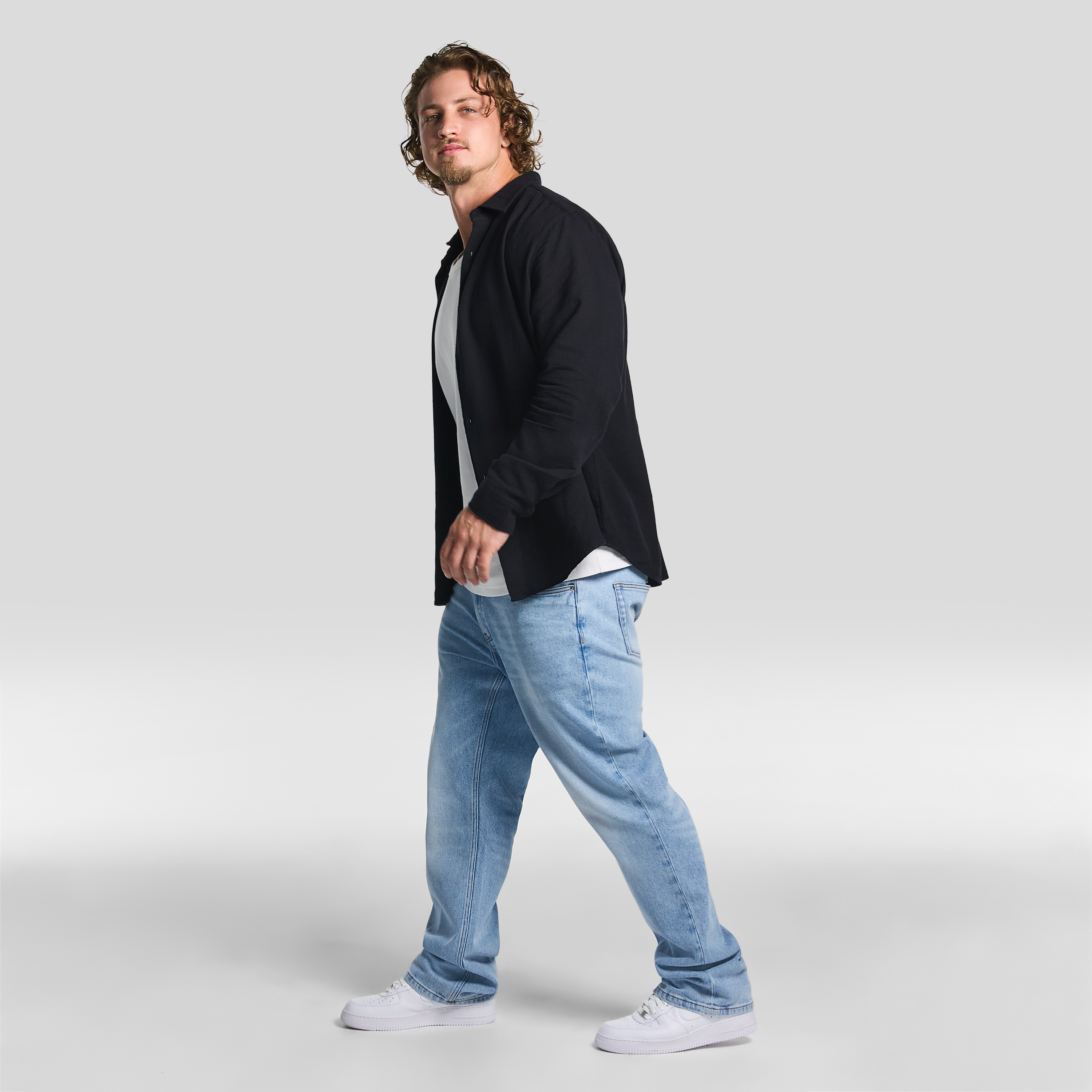 Black Florida Textured Casual Shirt