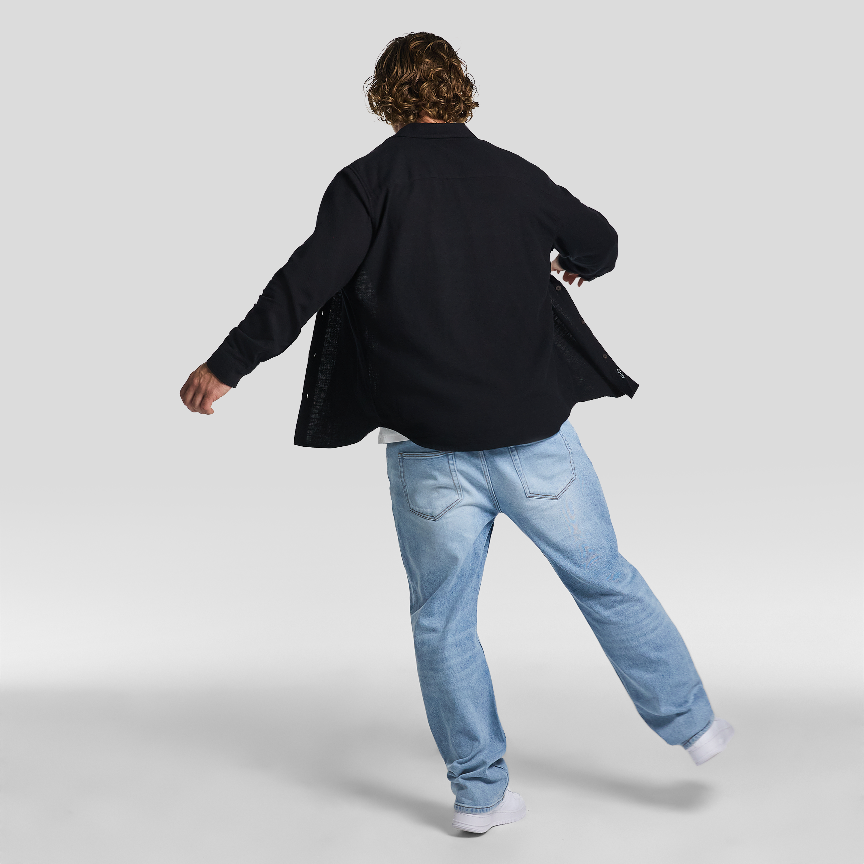 Black Florida Textured Casual Shirt