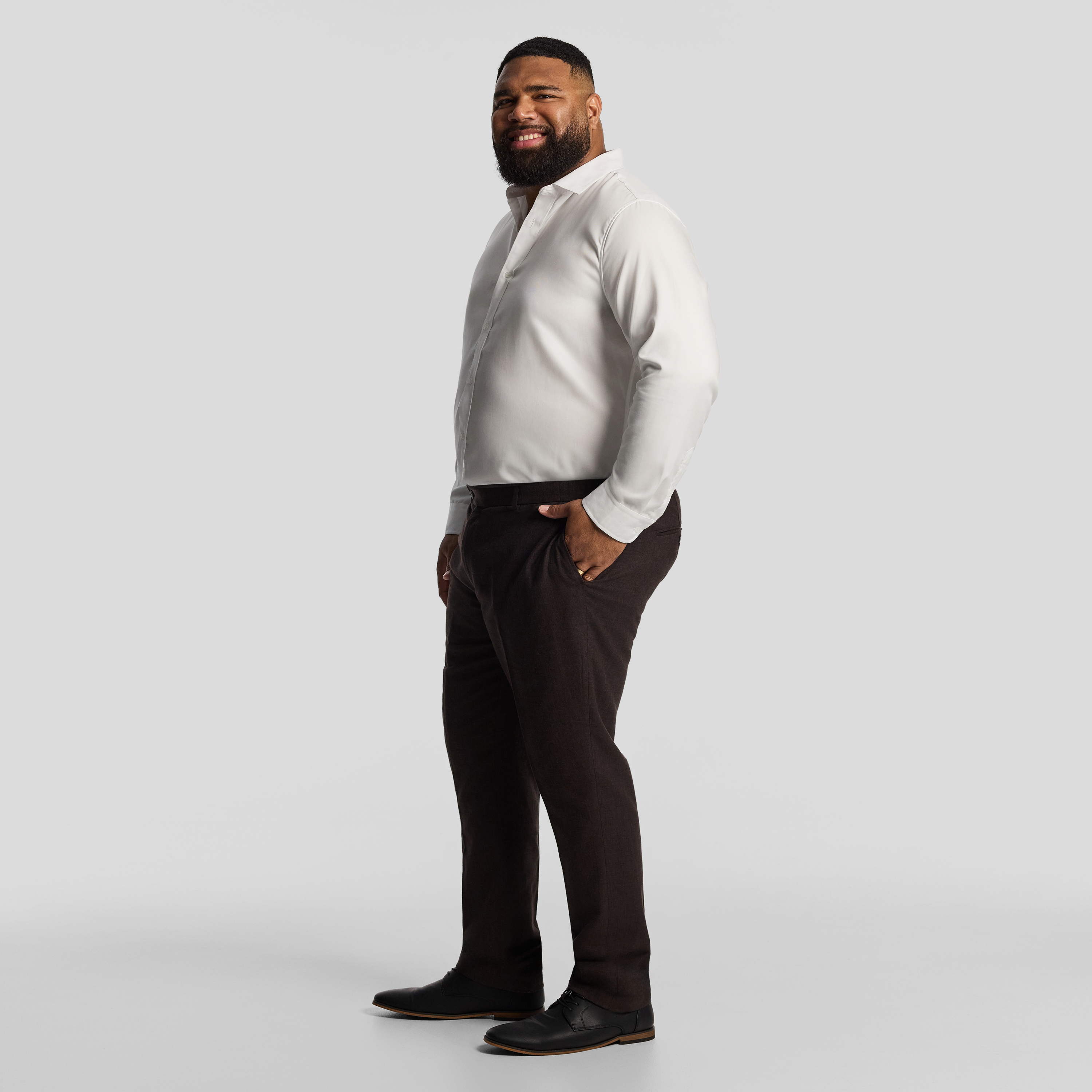 Chocolate Harper Slim Cotton Linen Dress Pant