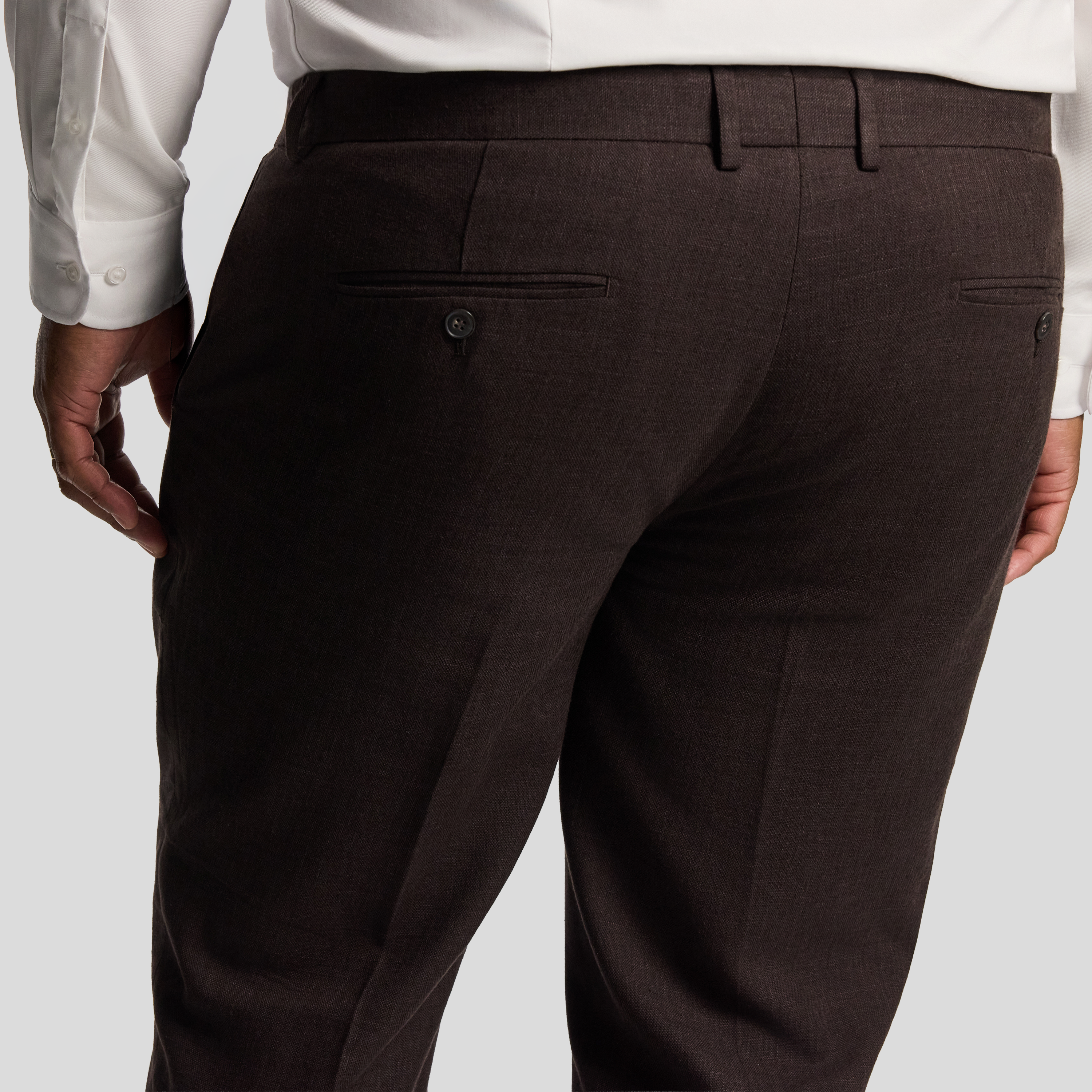 Chocolate Harper Slim Cotton Linen Dress Pant