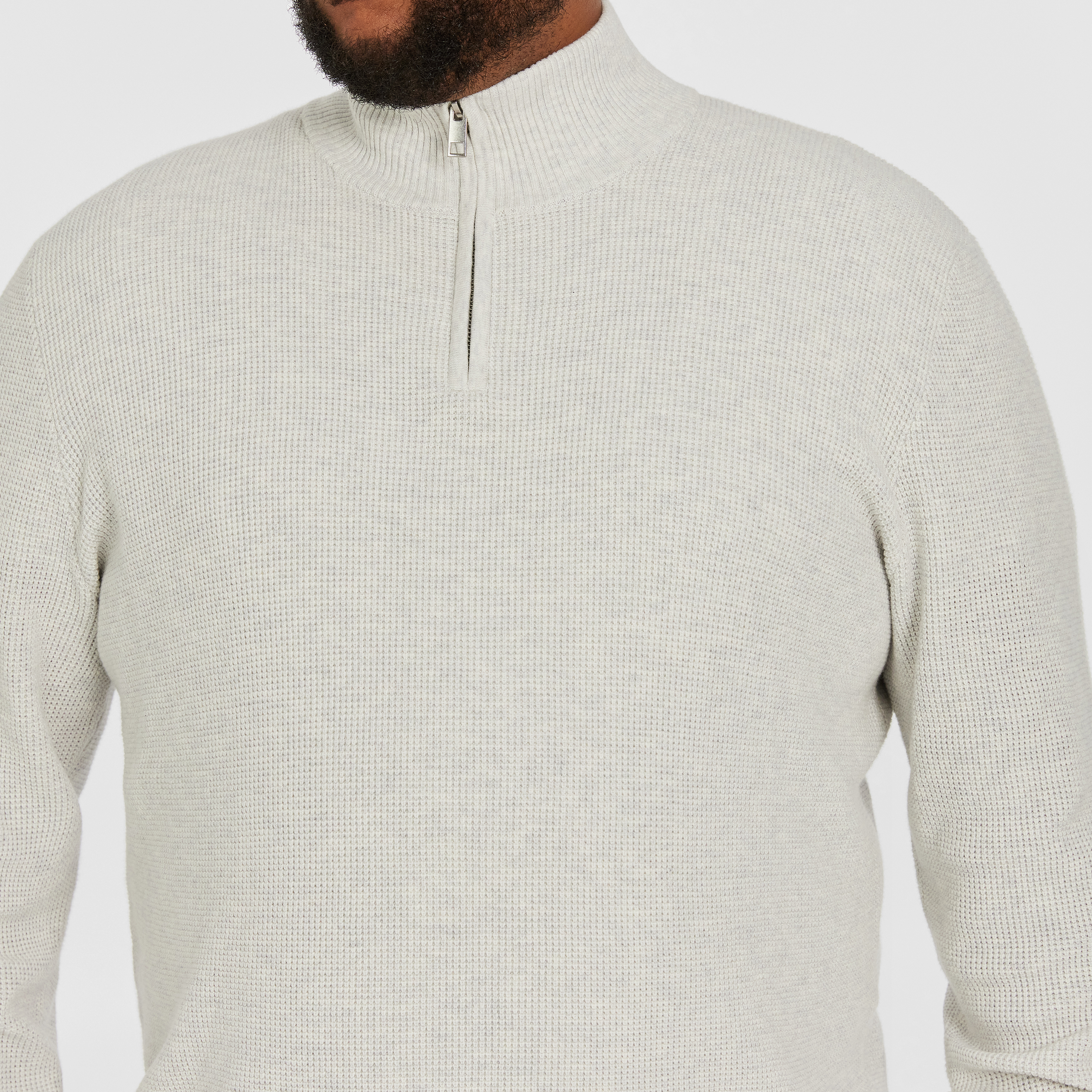 Ice Grey Palma Zip Knit